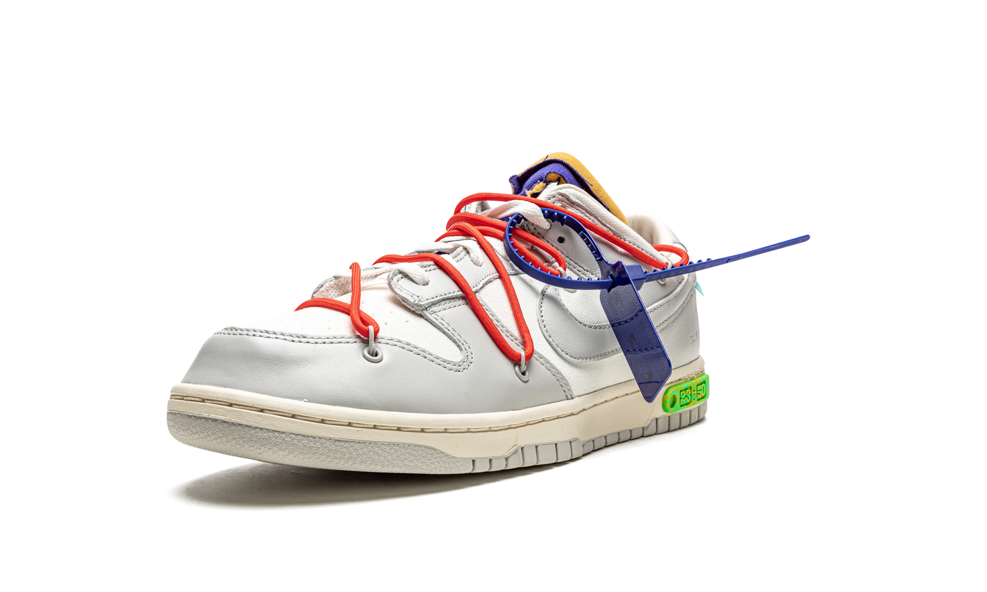 nike dunk low off white lot 23+DM1602-126+left diagnol single view