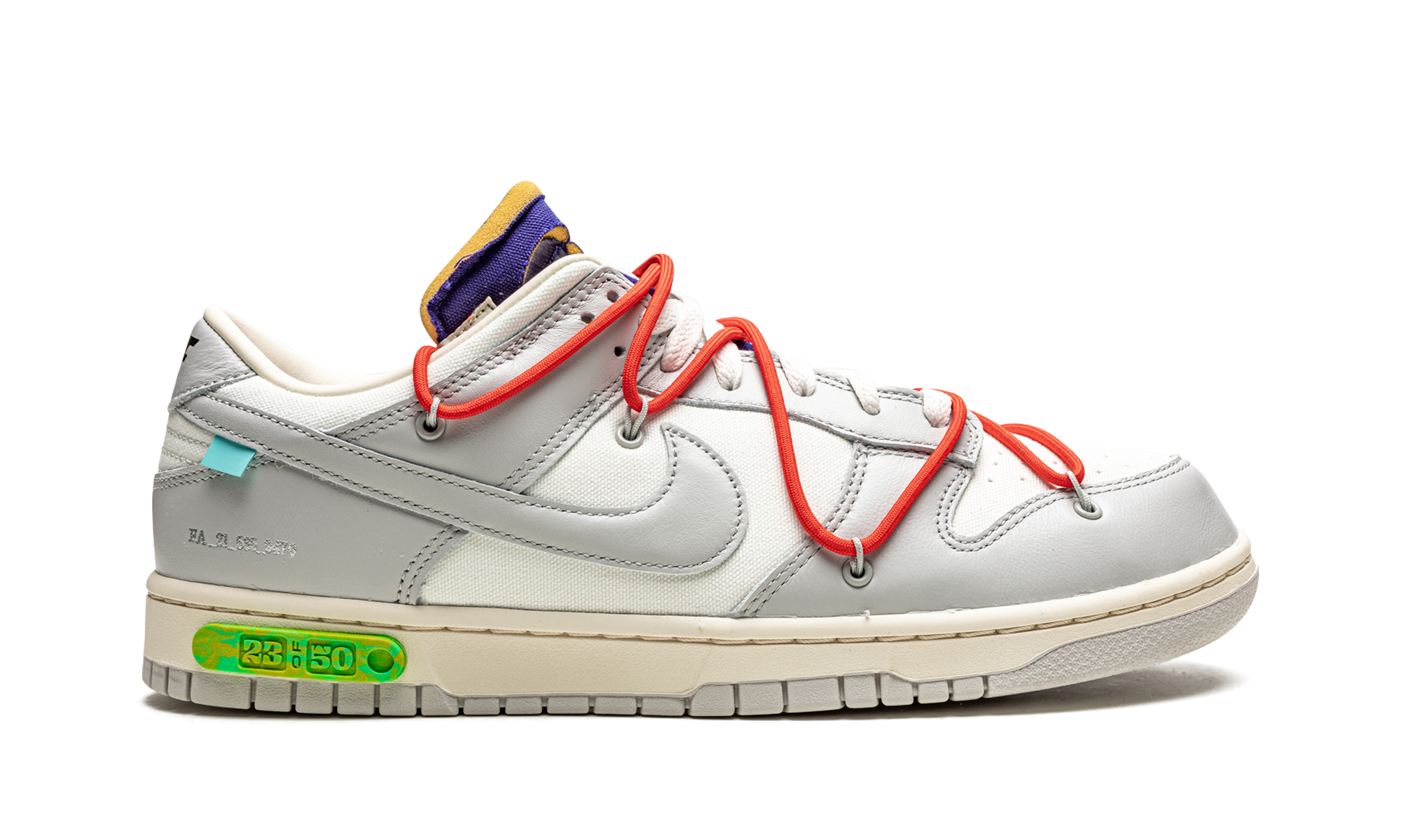 nike dunk low off white lot 23+DM1602-126+right view