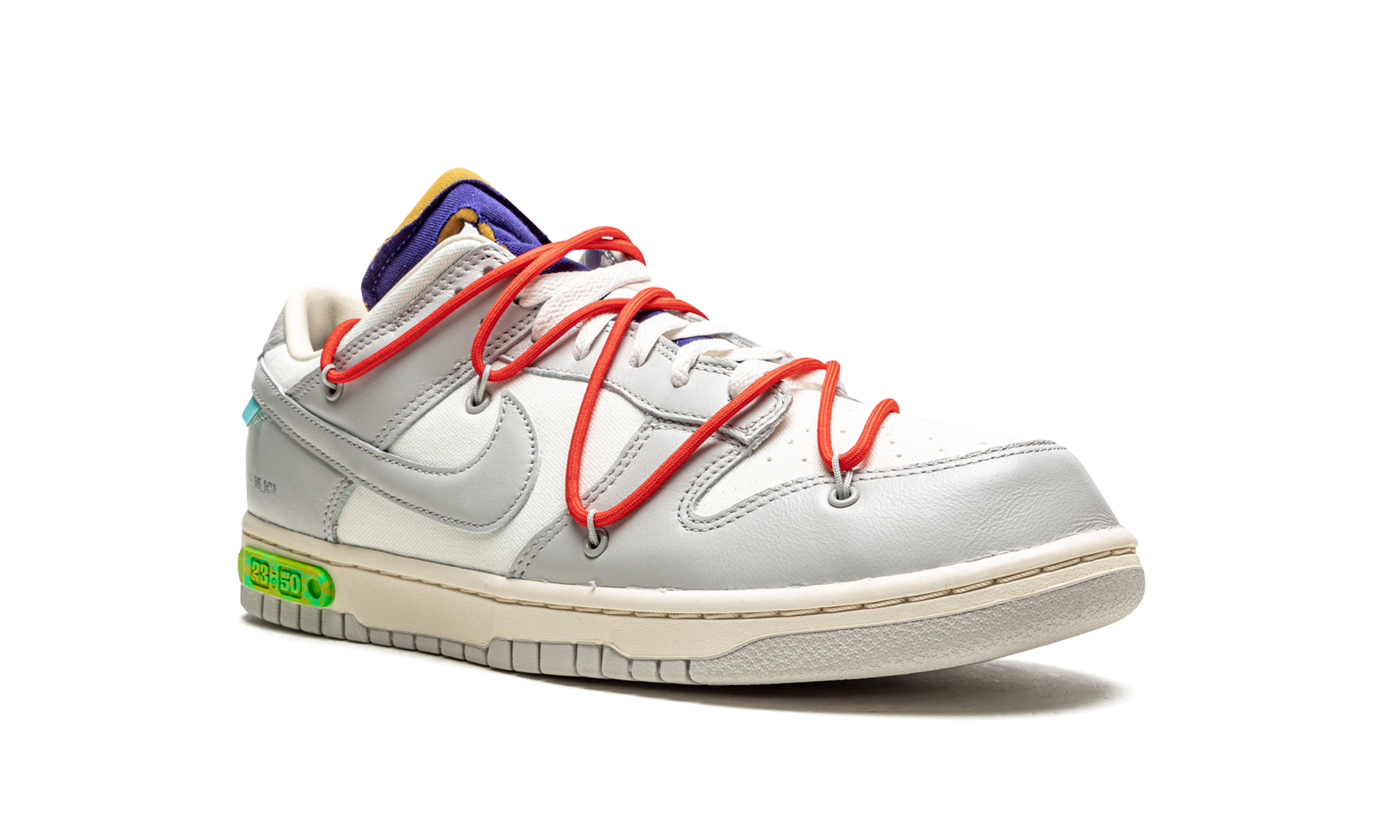 nike dunk low off white lot 23+DM1602-126+diagnol right view