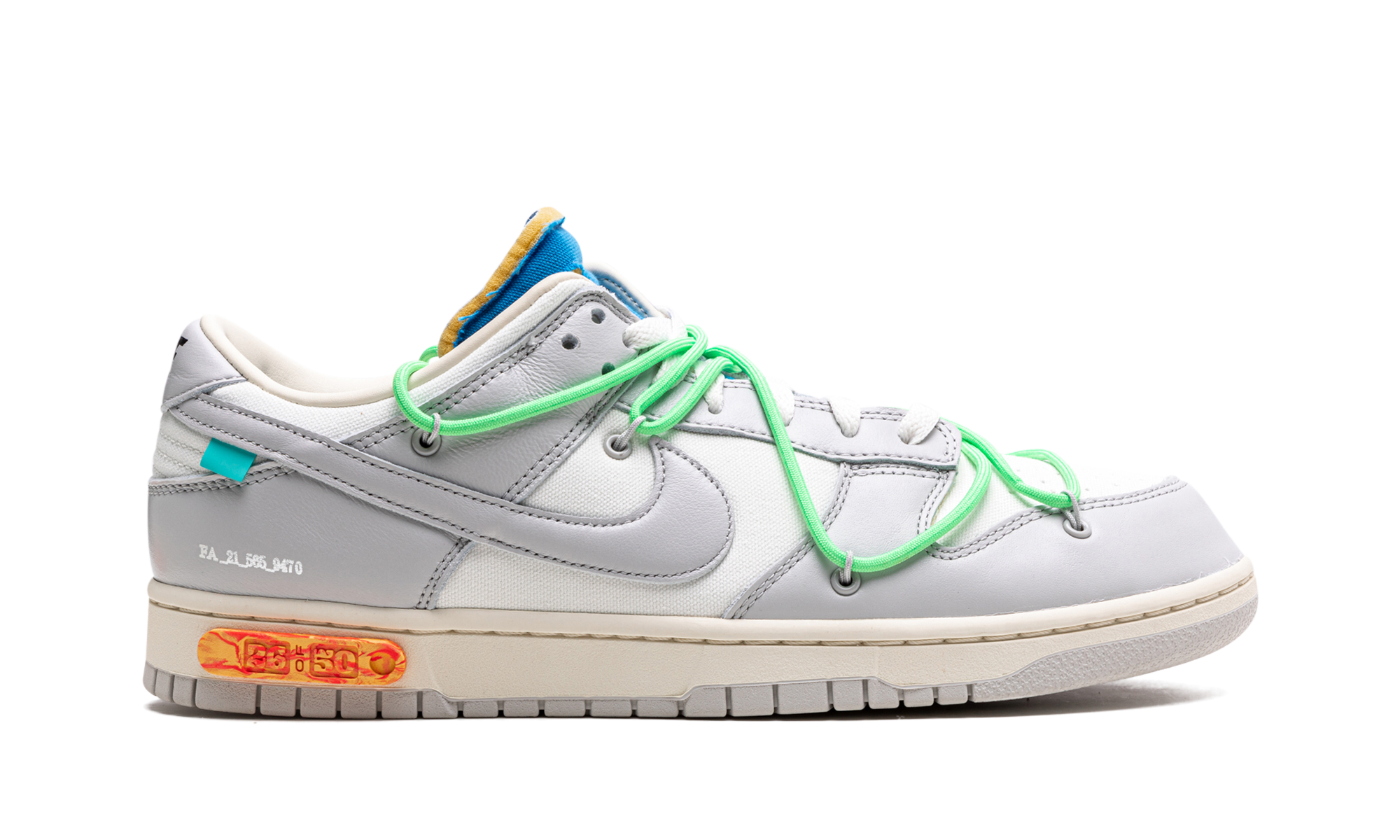 nike dunk low off white lot 26+DM1602-116+right view
