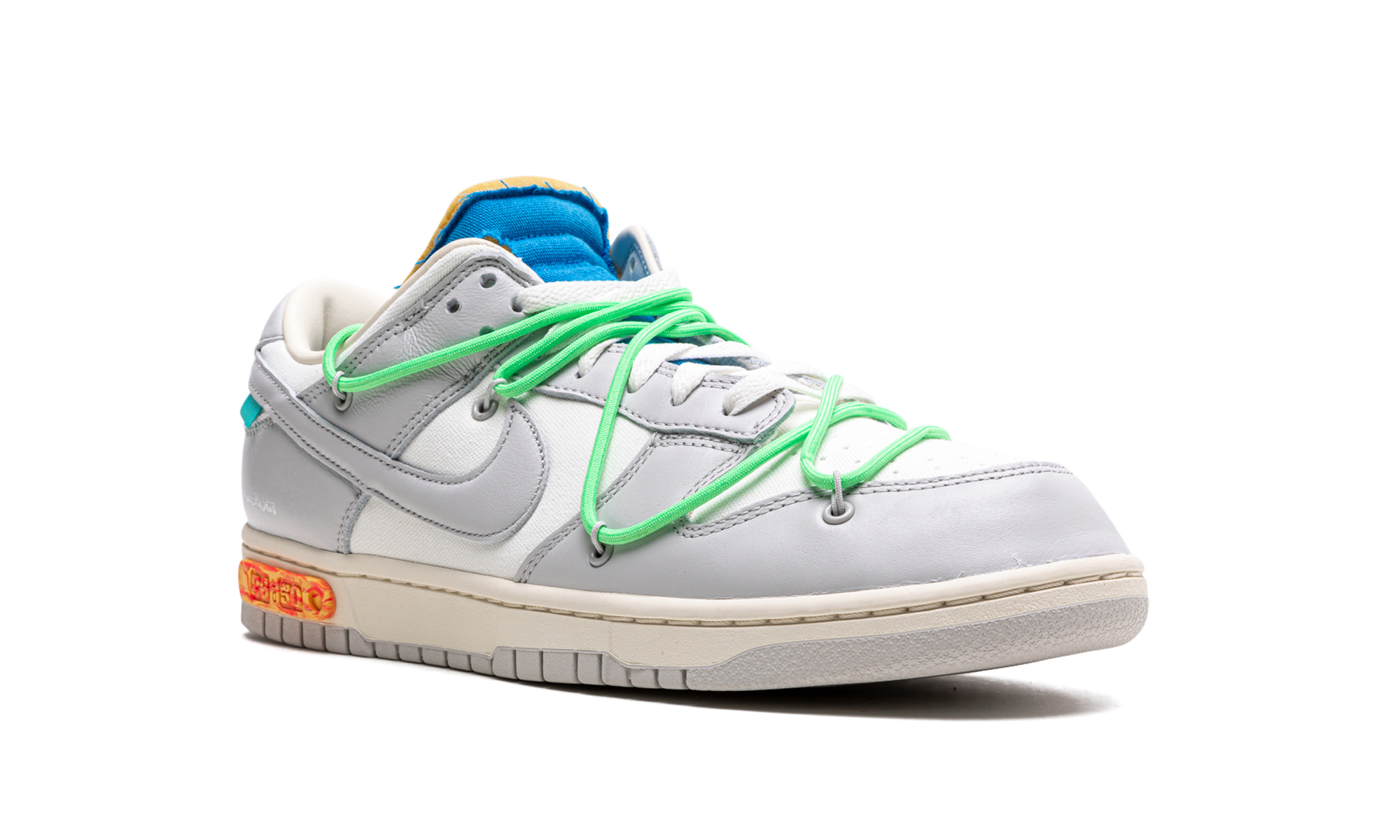 nike dunk low off white lot 26+DM1602-116+diagnol right view