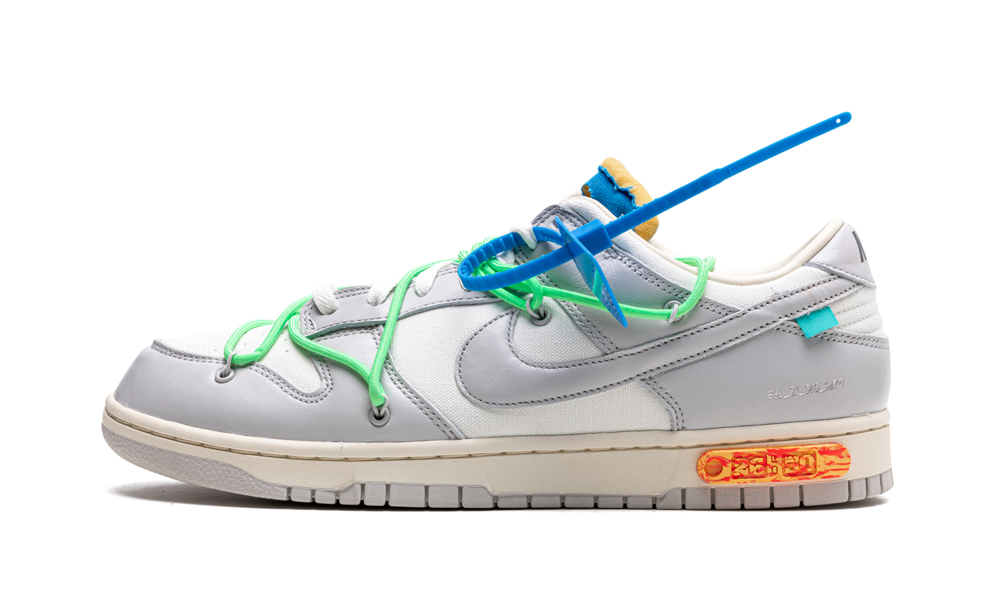 nike dunk low off white lot 26+DM1602-116+diagnol right view 1