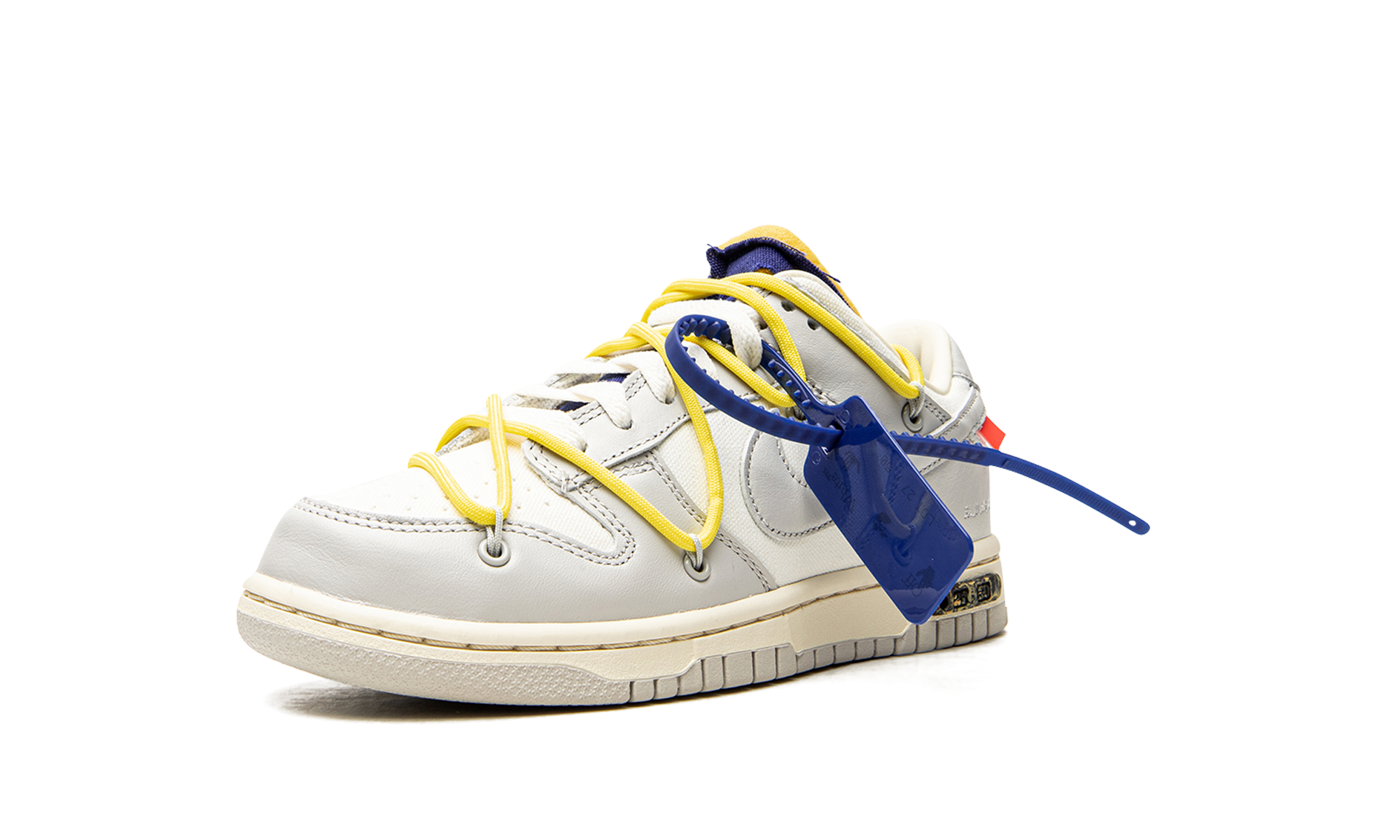 nike dunk low off white lot 27+DM1602-120+left diagnol single view