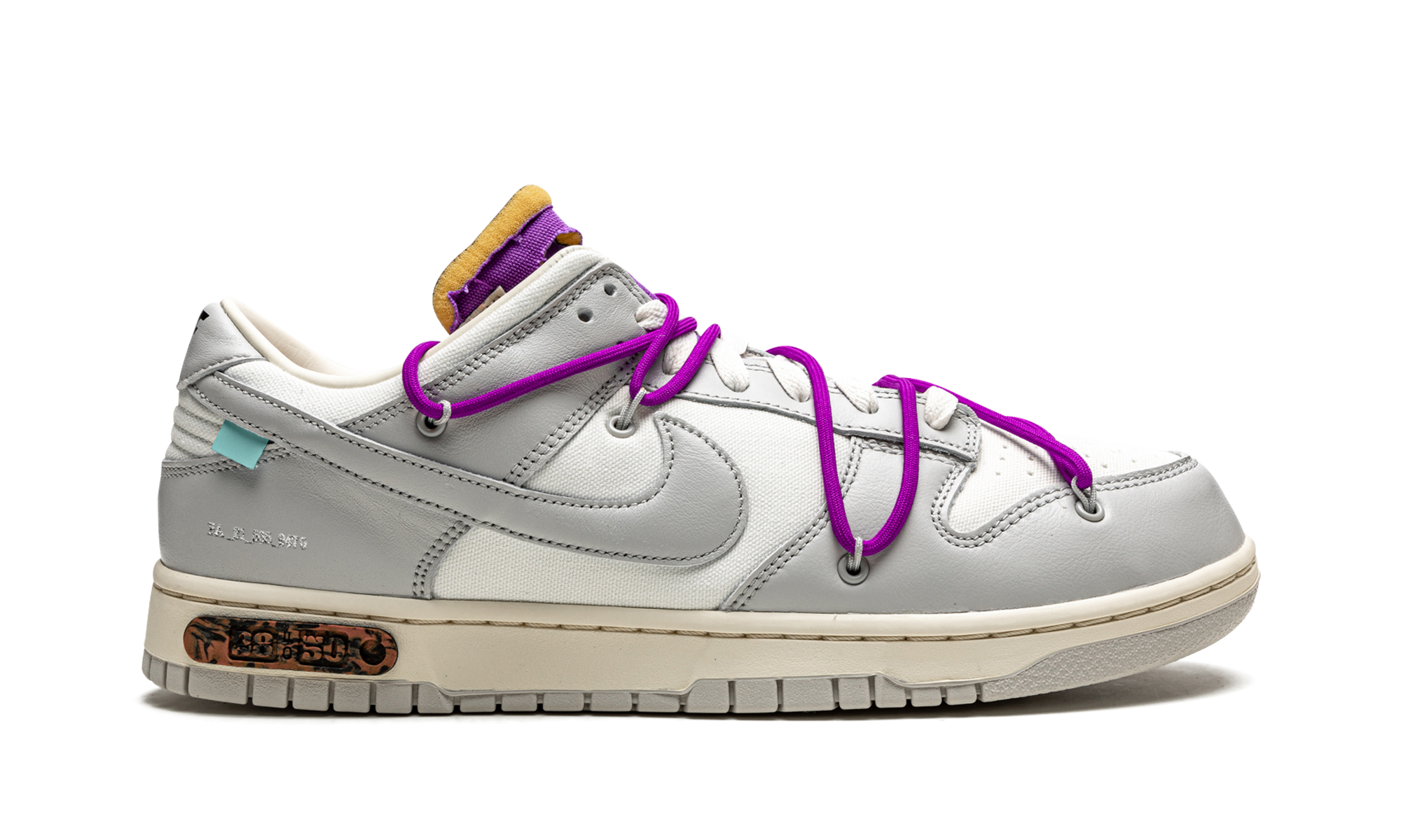 nike dunk low off white lot 28+DM1602-111+right view
