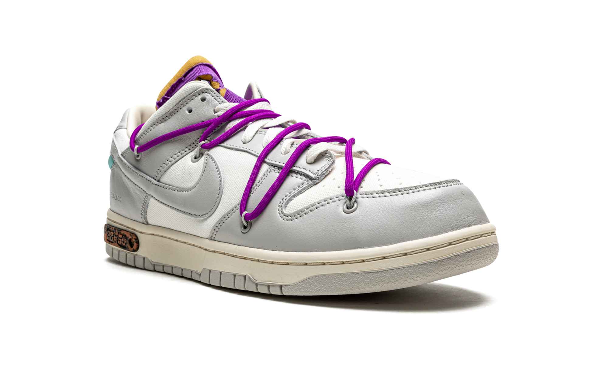 nike dunk low off white lot 28+DM1602-111+diagnol right view