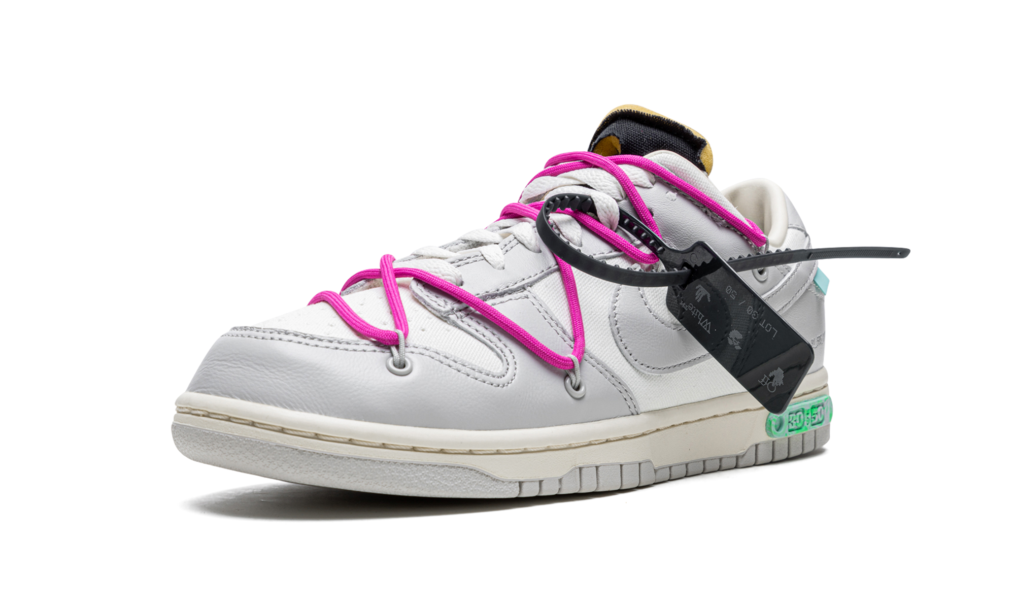 nike dunk low off white lot 30+DM1602-122+left diagnol single view