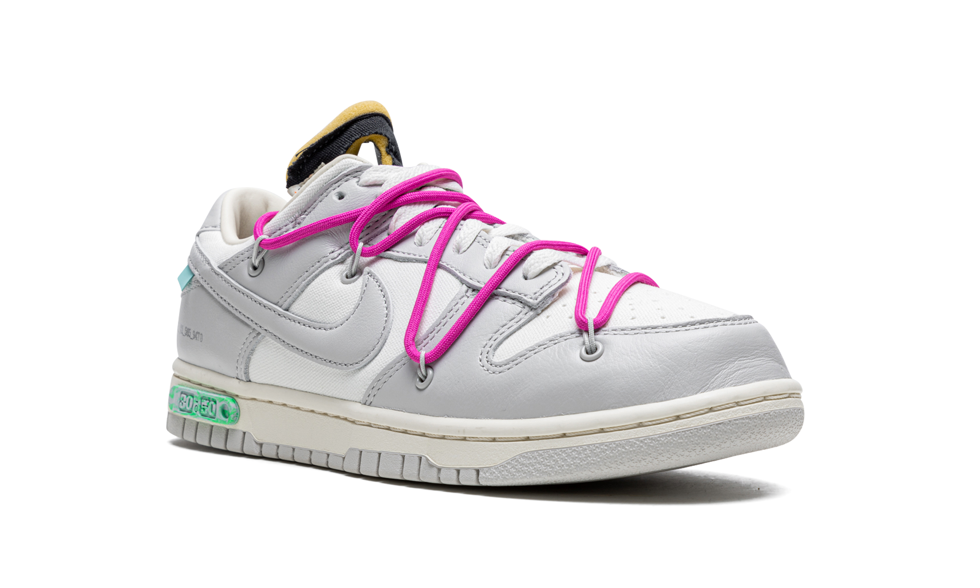 nike dunk low off white lot 30+DM1602-122+diagnol right view