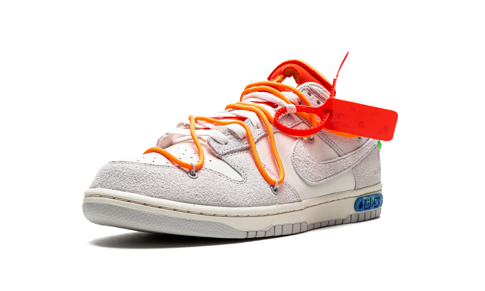 nike dunk low off white lot 31+DJ0950-116+left diagnol single view