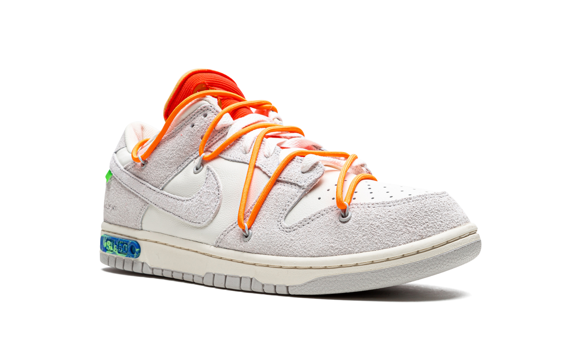 nike dunk low off white lot 31+DJ0950-116+diagnol right view