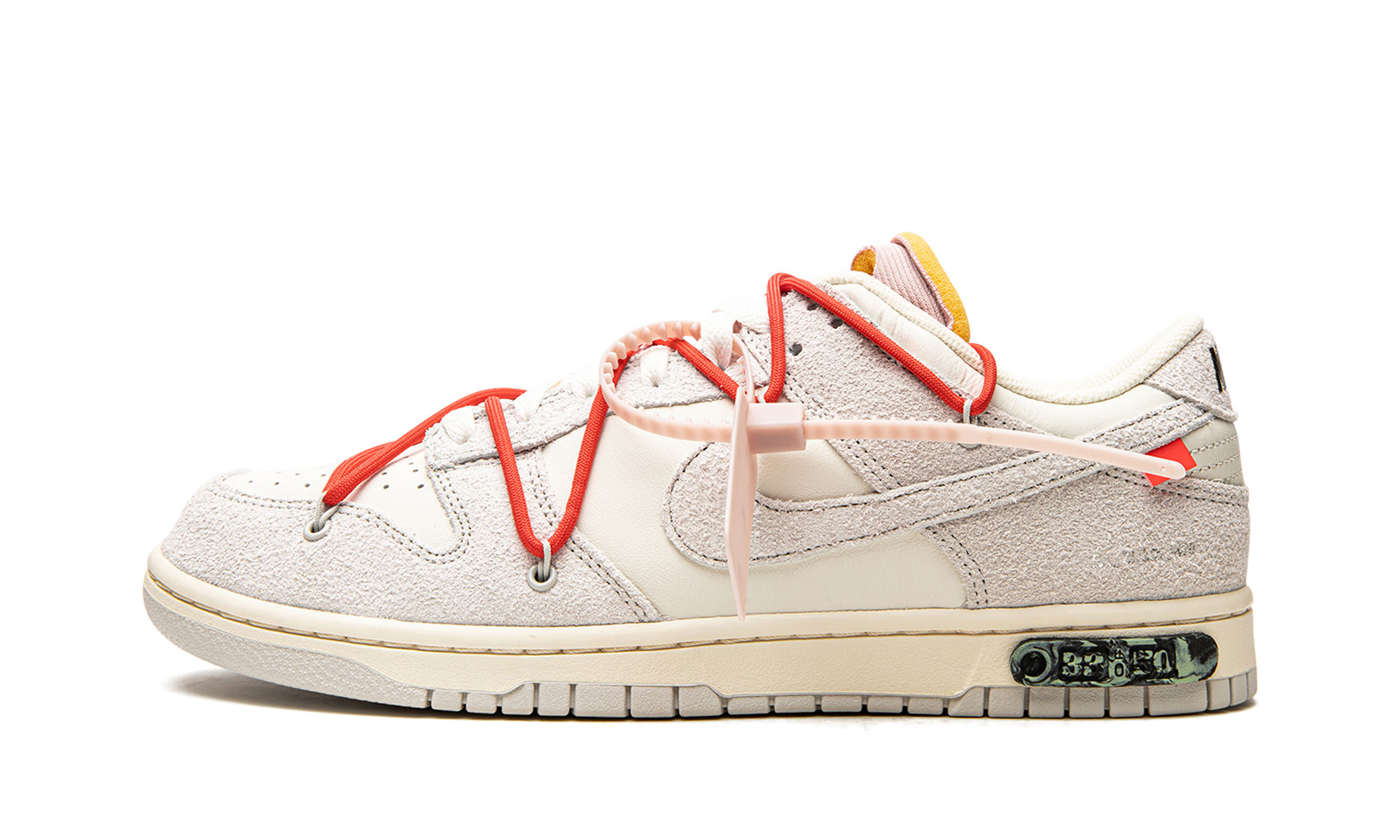 nike dunk low off white lot 33+DJ0950-118+diagnol right view 1
