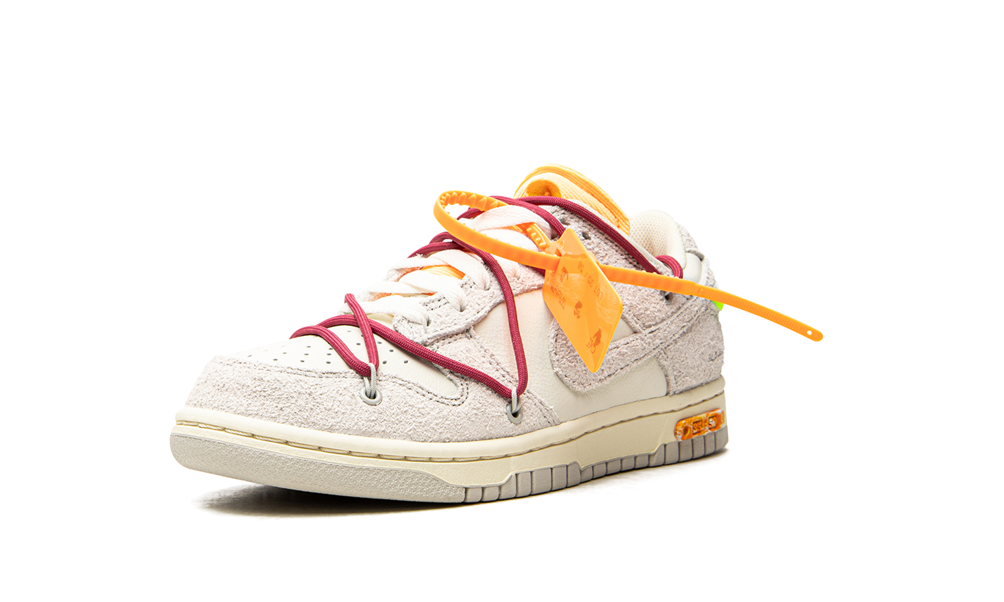 nike dunk low off white lot 35+DJ0950-114+left diagnol single view