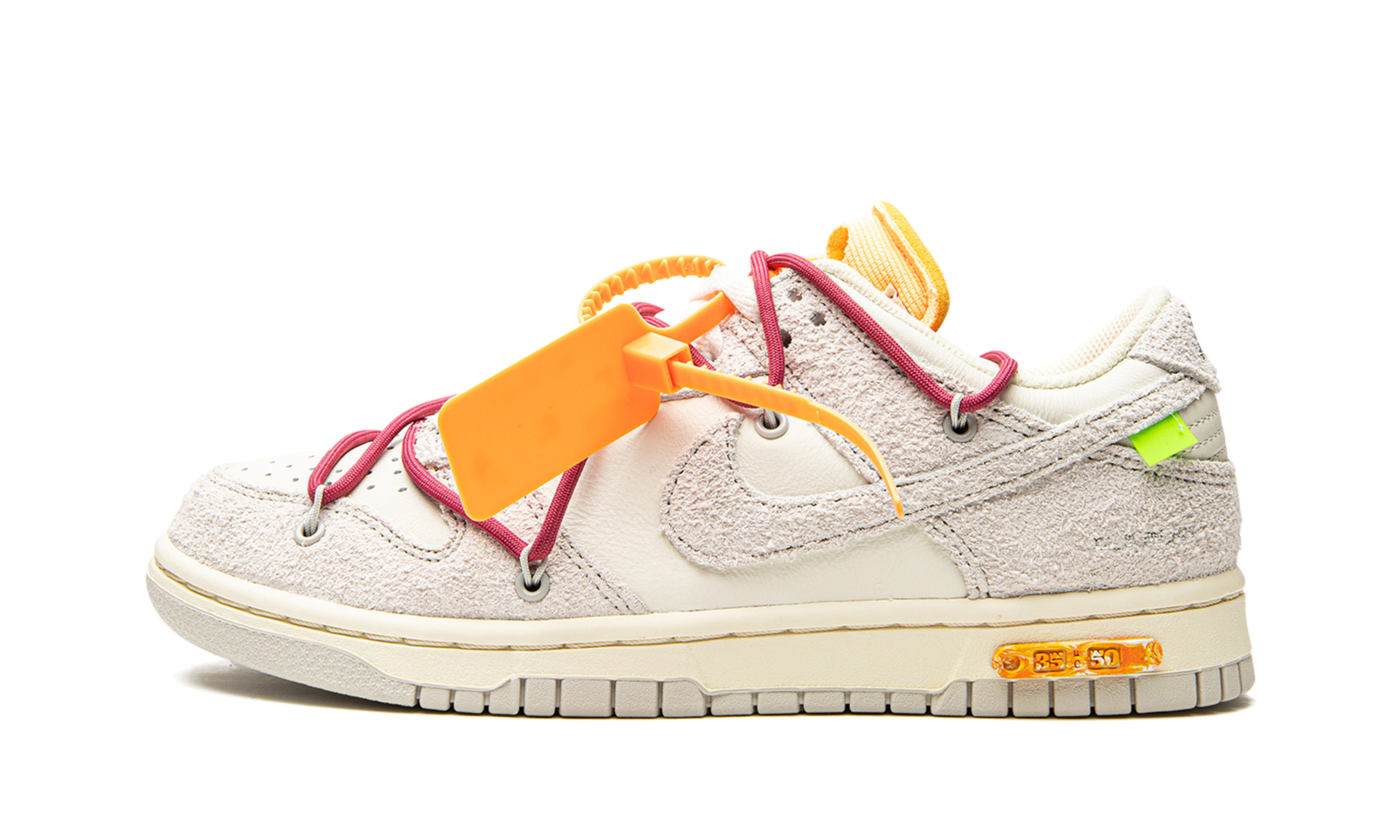 nike dunk low off white lot 35+DJ0950-114+diagnol right view 1