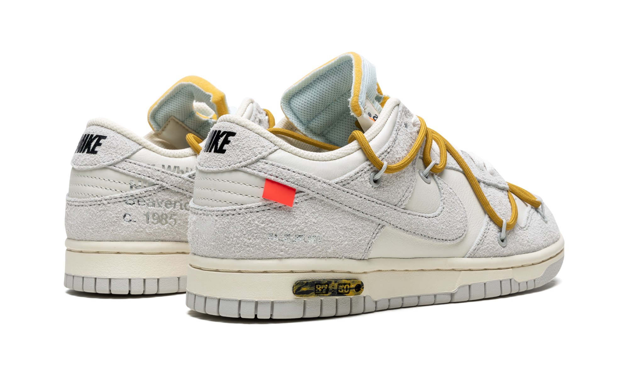 nike dunk low off white lot 37+DJ0950-105+left diagnol single view