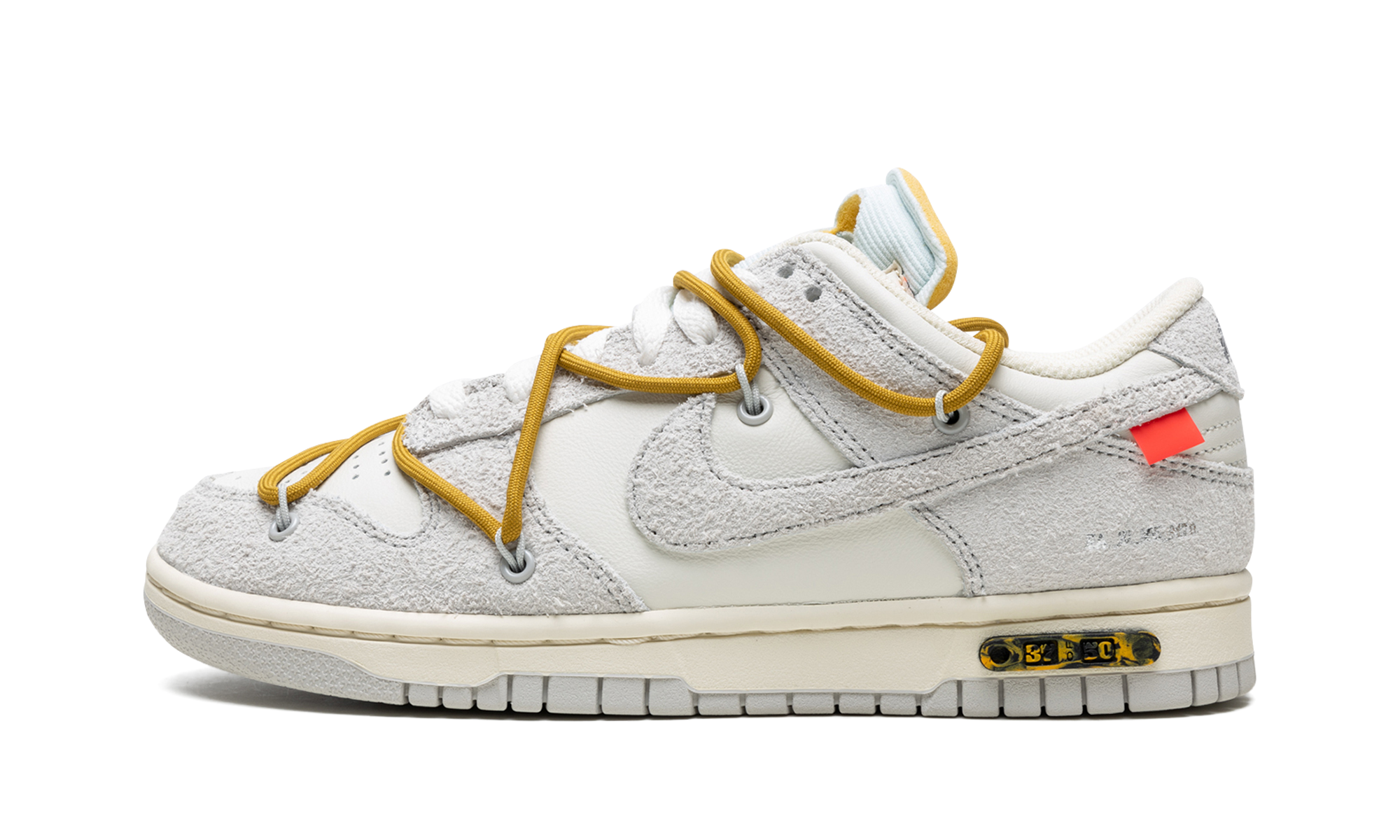 nike dunk low off white lot 37+DJ0950-105+diagnol right view 2
