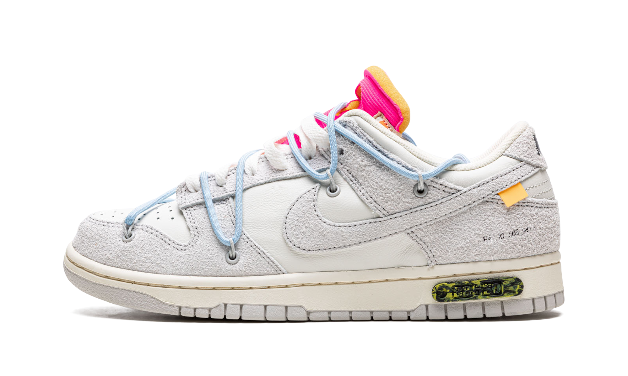 nike dunk low off white lot 38+DJ0950-113+diagnol right view 1