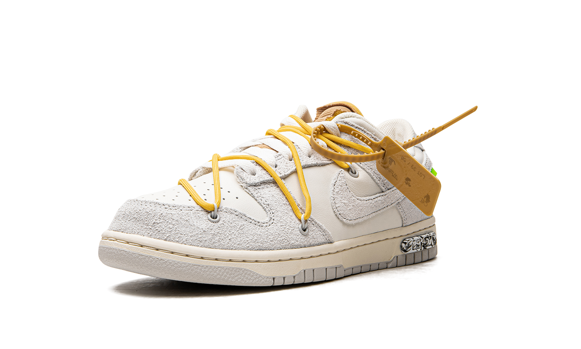 nike dunk low off white lot 39+DJ0950-109+left diagnol single view