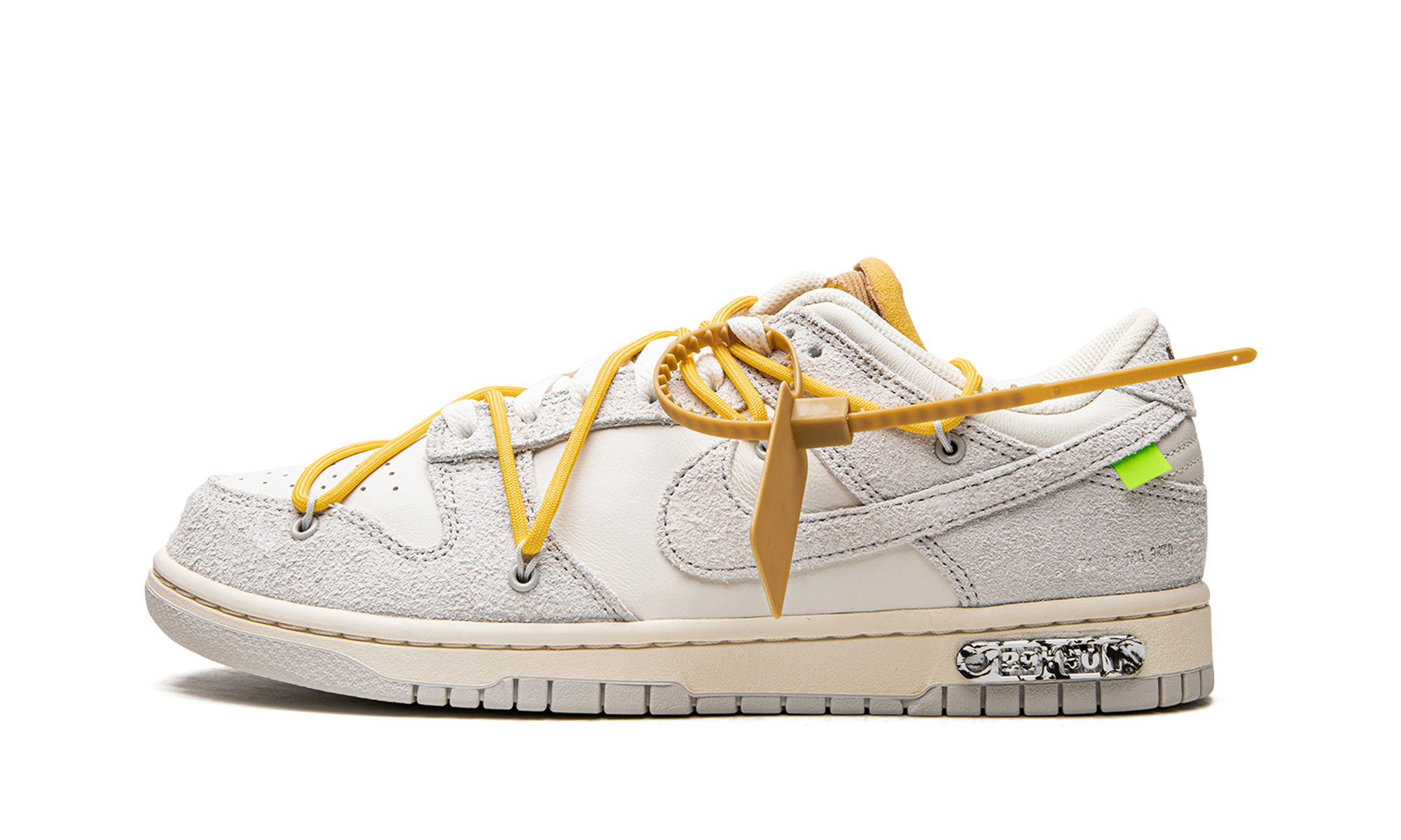 nike dunk low off white lot 39+DJ0950-109+diagnol right view 1