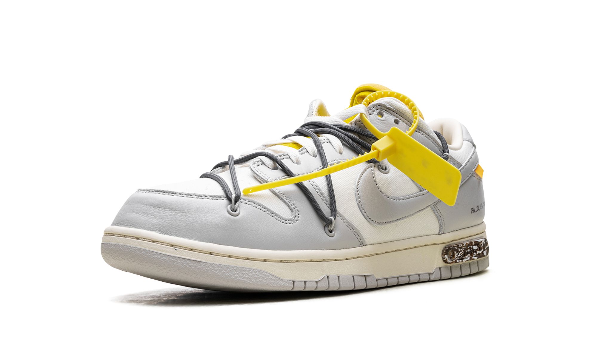 nike dunk low off white lot 41+DM1602-105+left diagnol single view