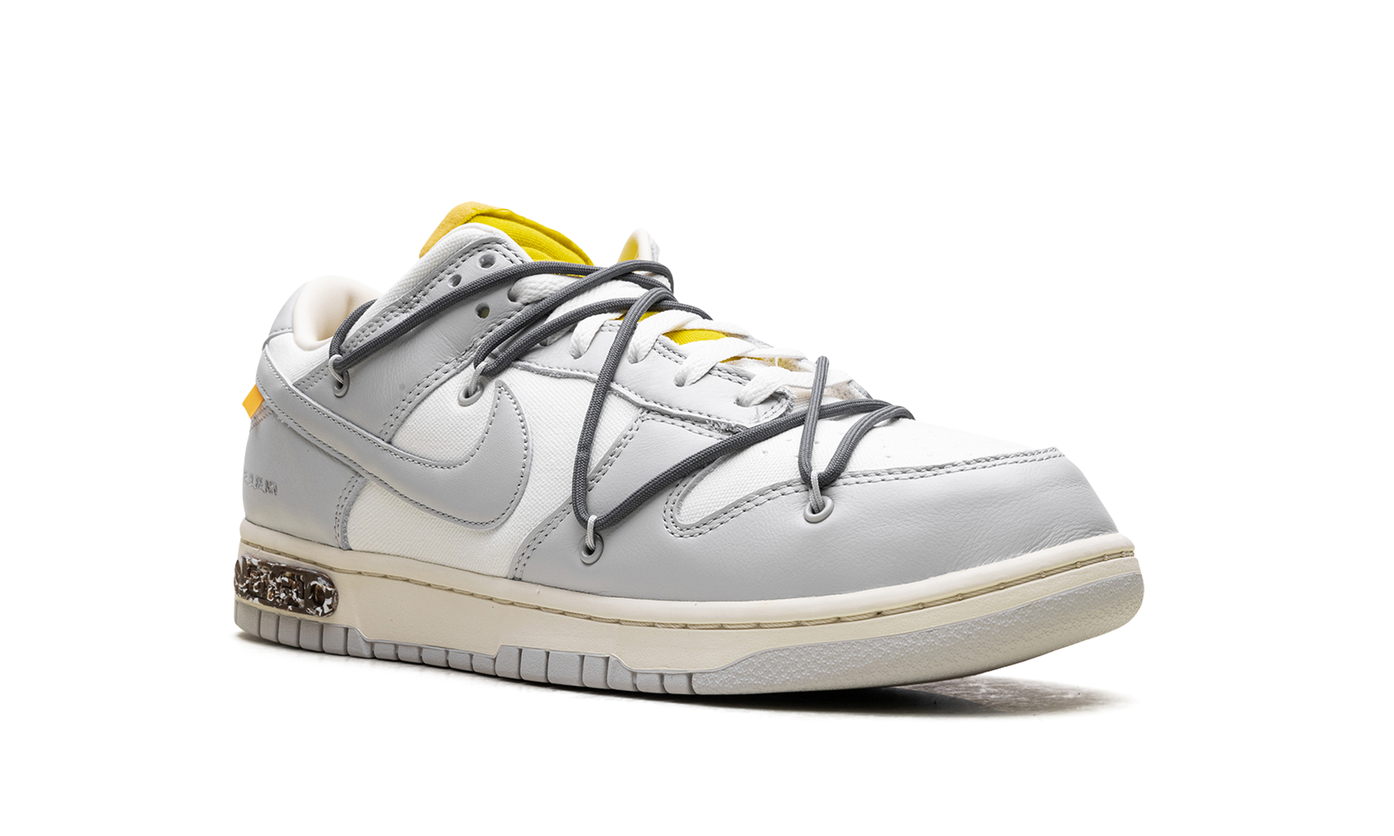 nike dunk low off white lot 41+DM1602-105+diagnol right view