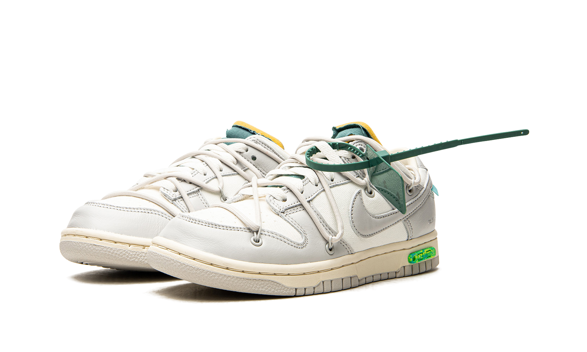 nike dunk low off white lot 42+DM1602-117+diagnol left view