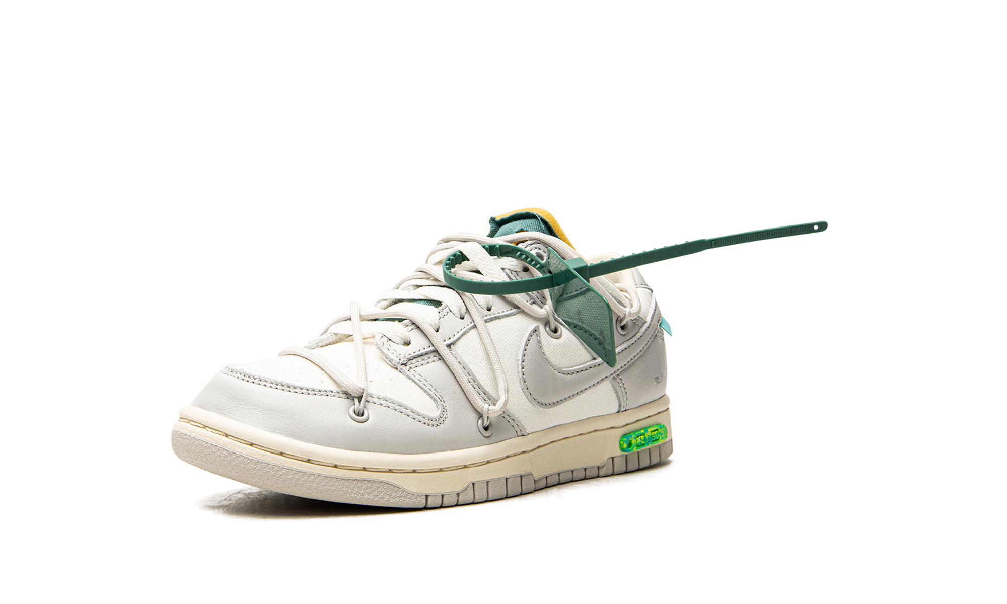 nike dunk low off white lot 42+DM1602-117+left diagnol single view