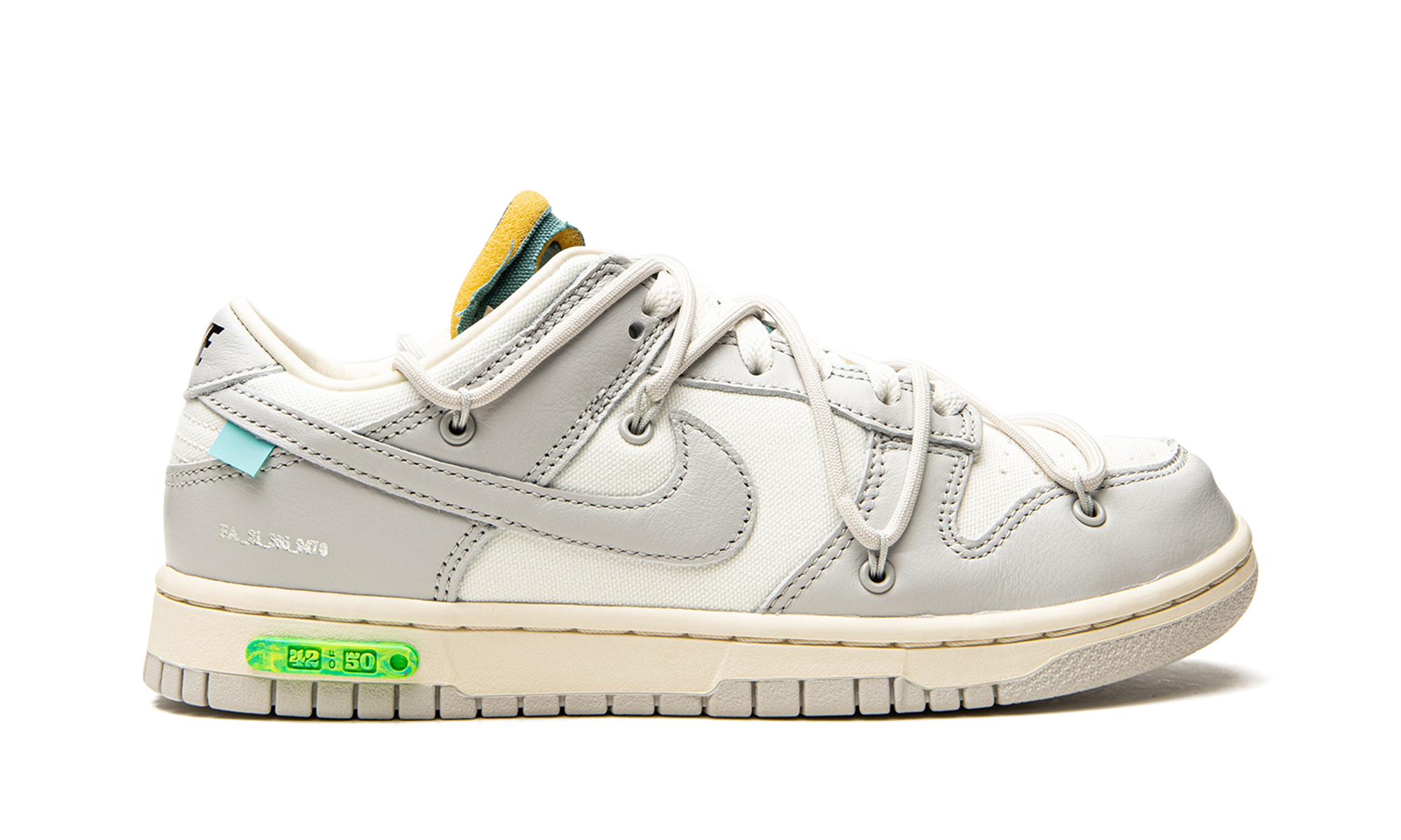 nike dunk low off white lot 42+DM1602-117+right view