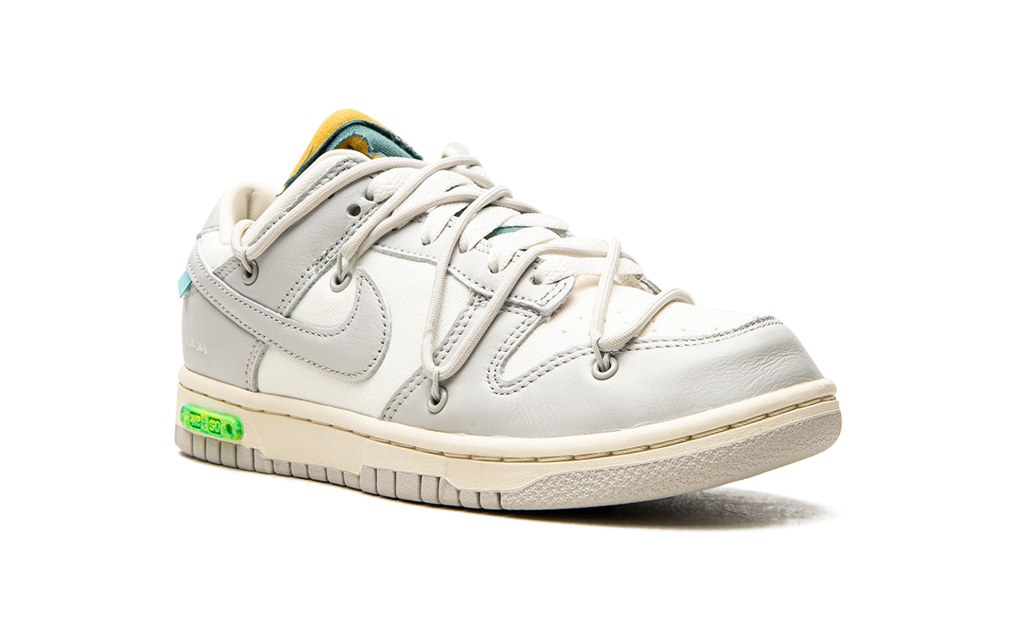 nike dunk low off white lot 42+DM1602-117+diagnol right view