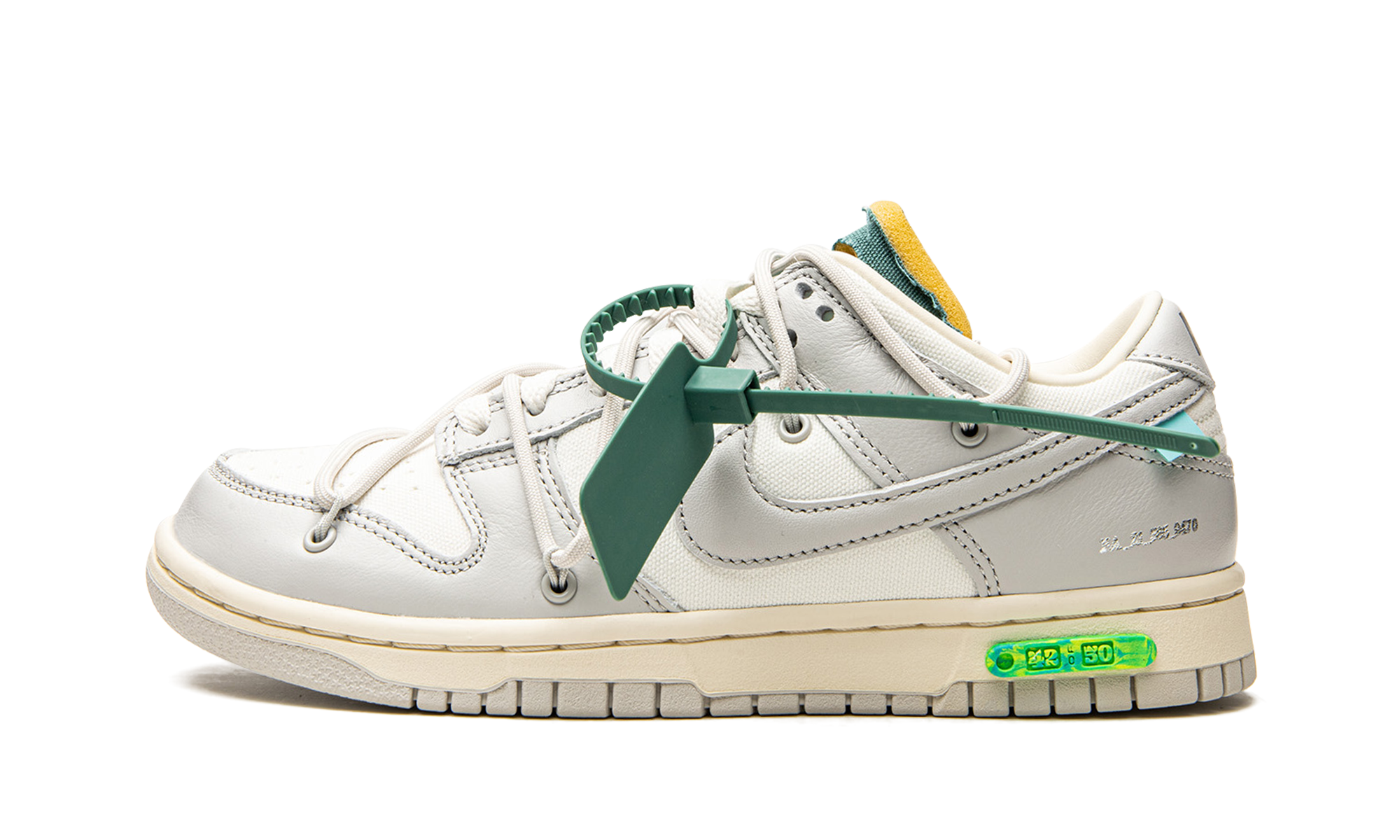 nike dunk low off white lot 42+DM1602-117+diagnol right view 1