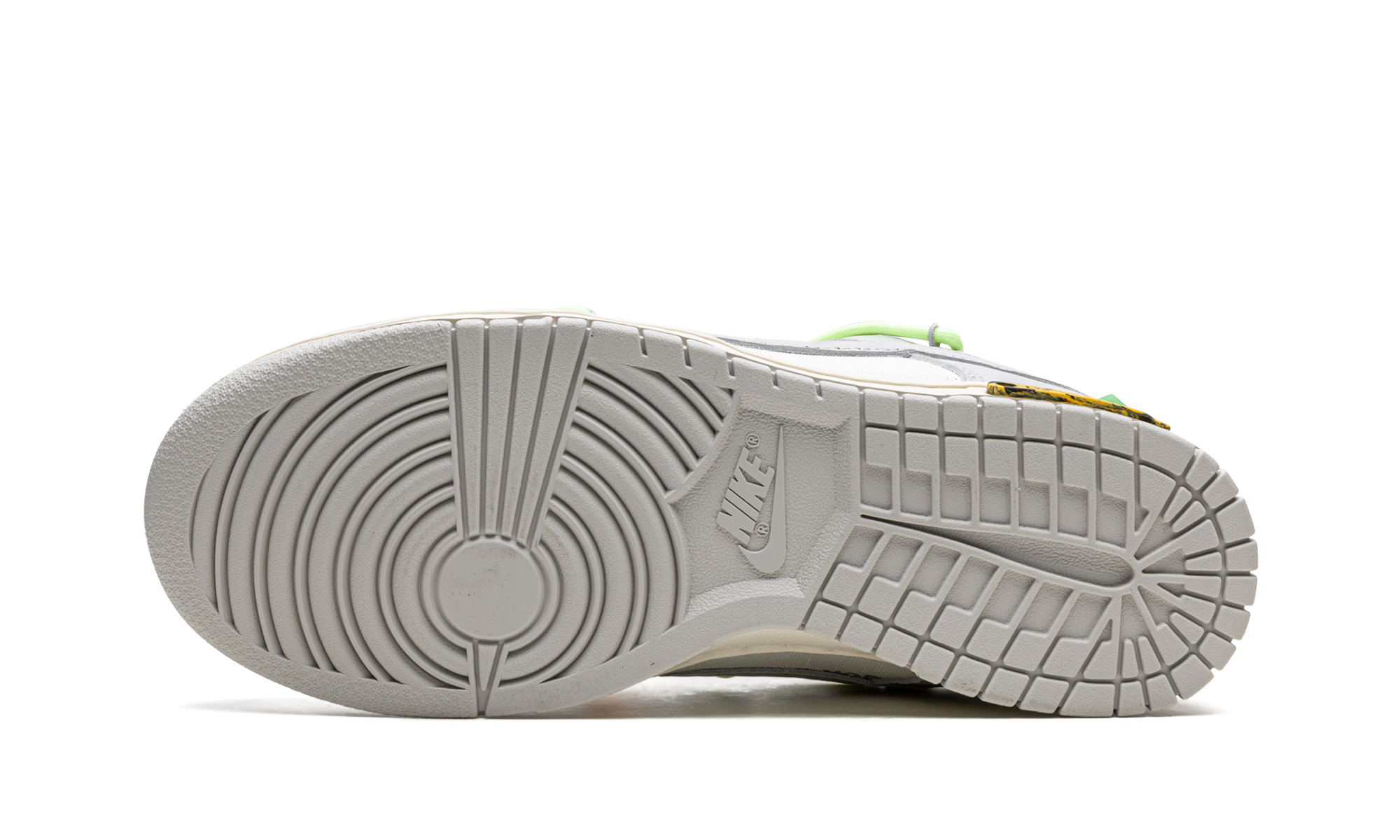 nike dunk low off white lot 43+DM1602-128+bottom view