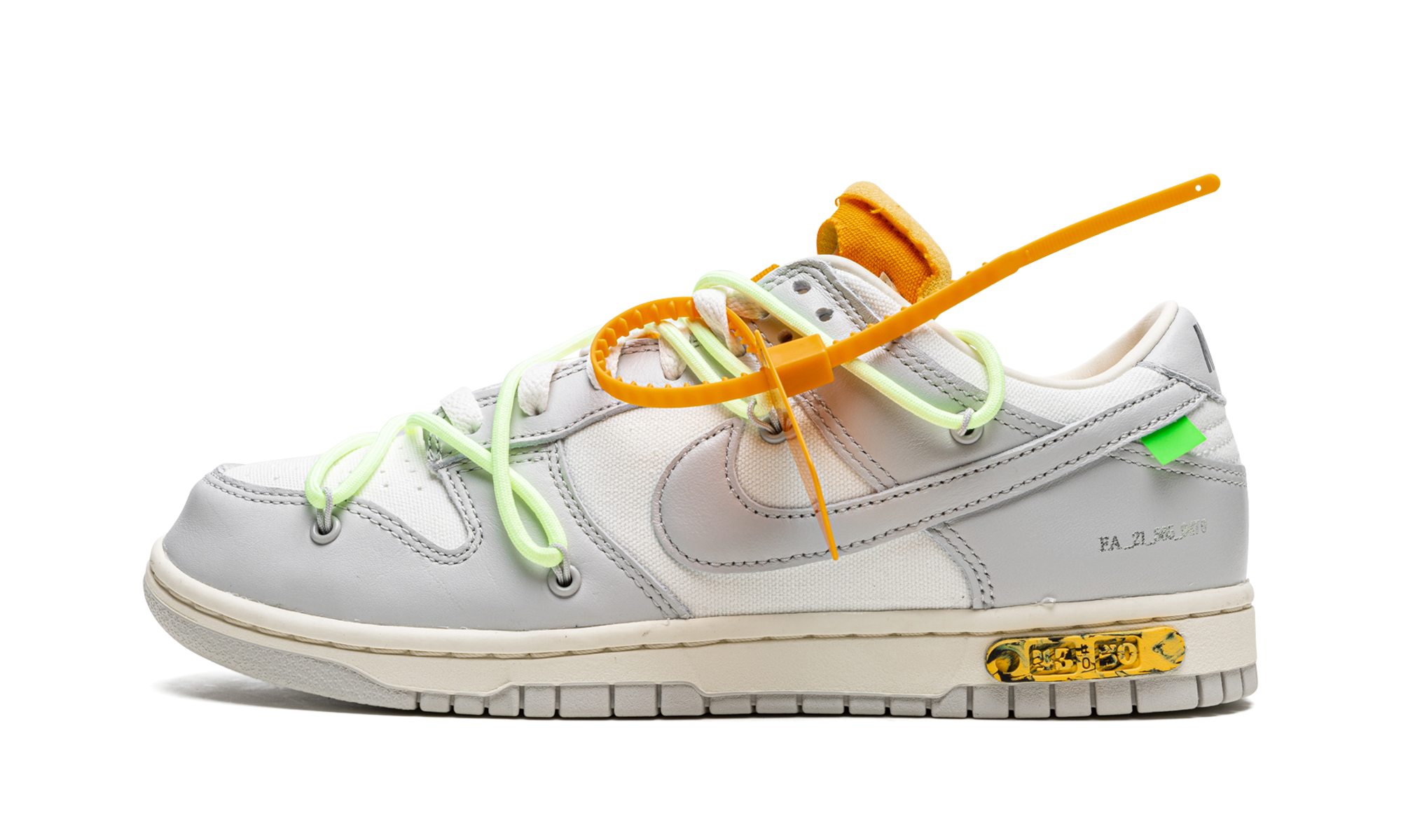 nike dunk low off white lot 43+DM1602-128+right view