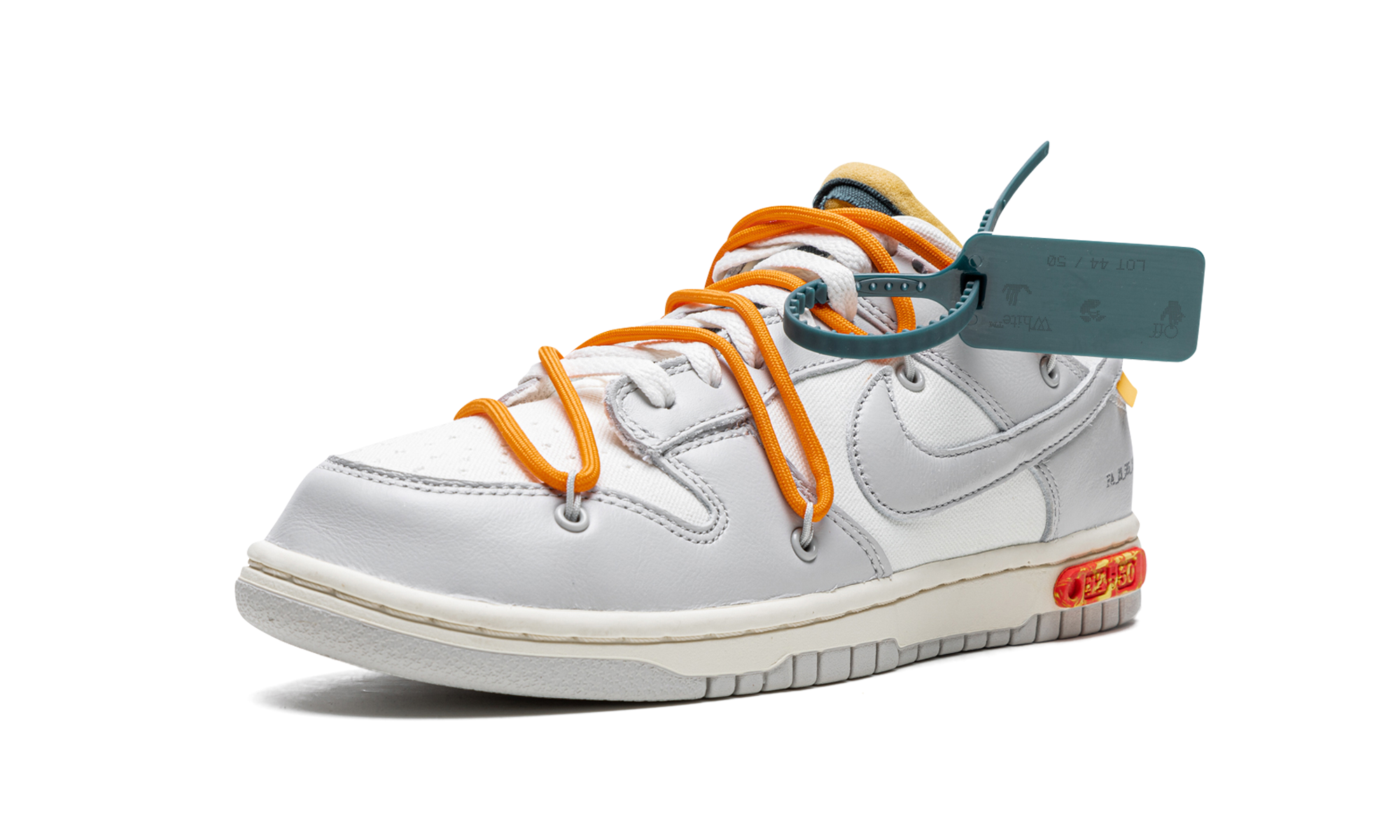 nike dunk low off white lot 44+DM1602-104+left diagnol single view
