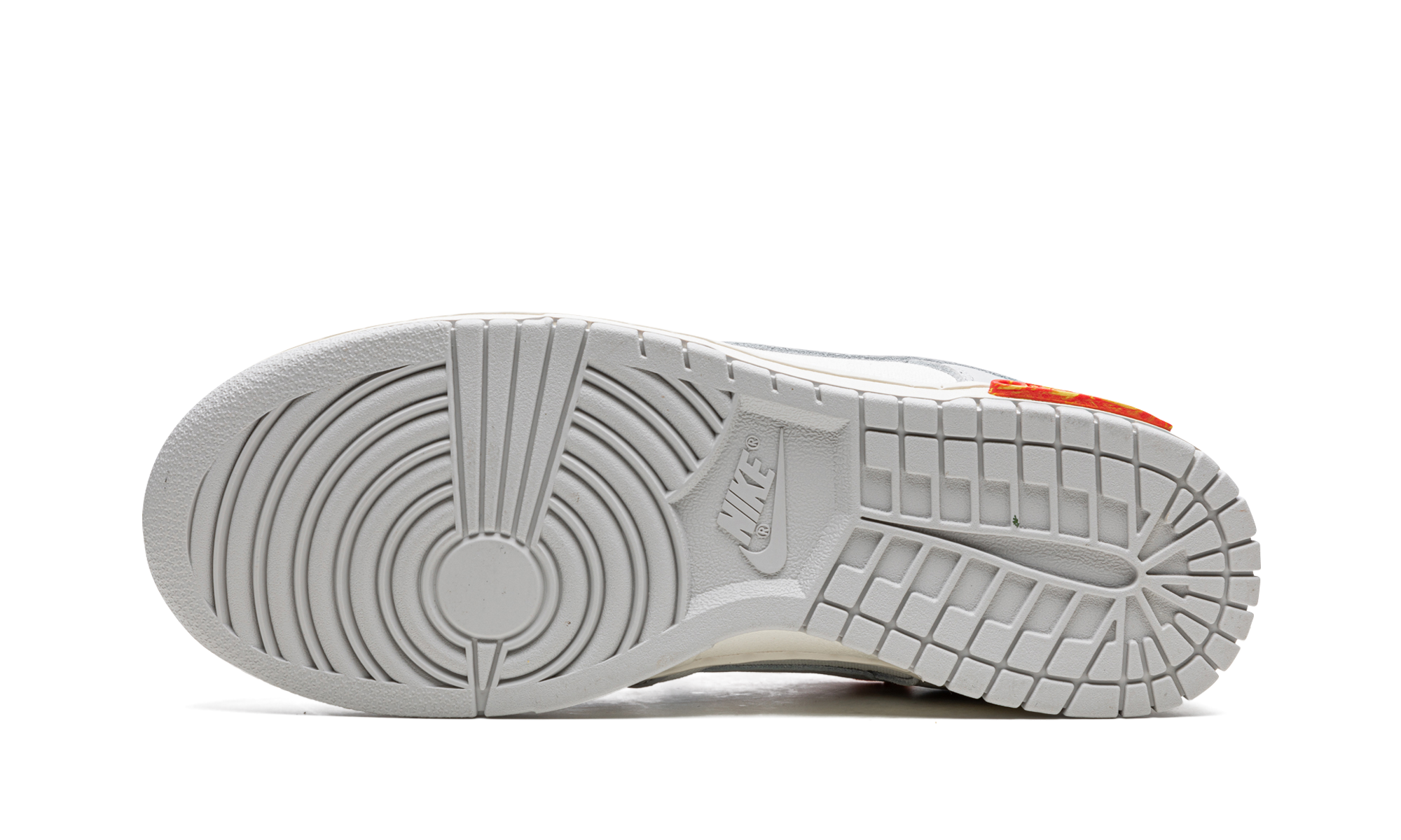 nike dunk low off white lot 44+DM1602-104+bottom view