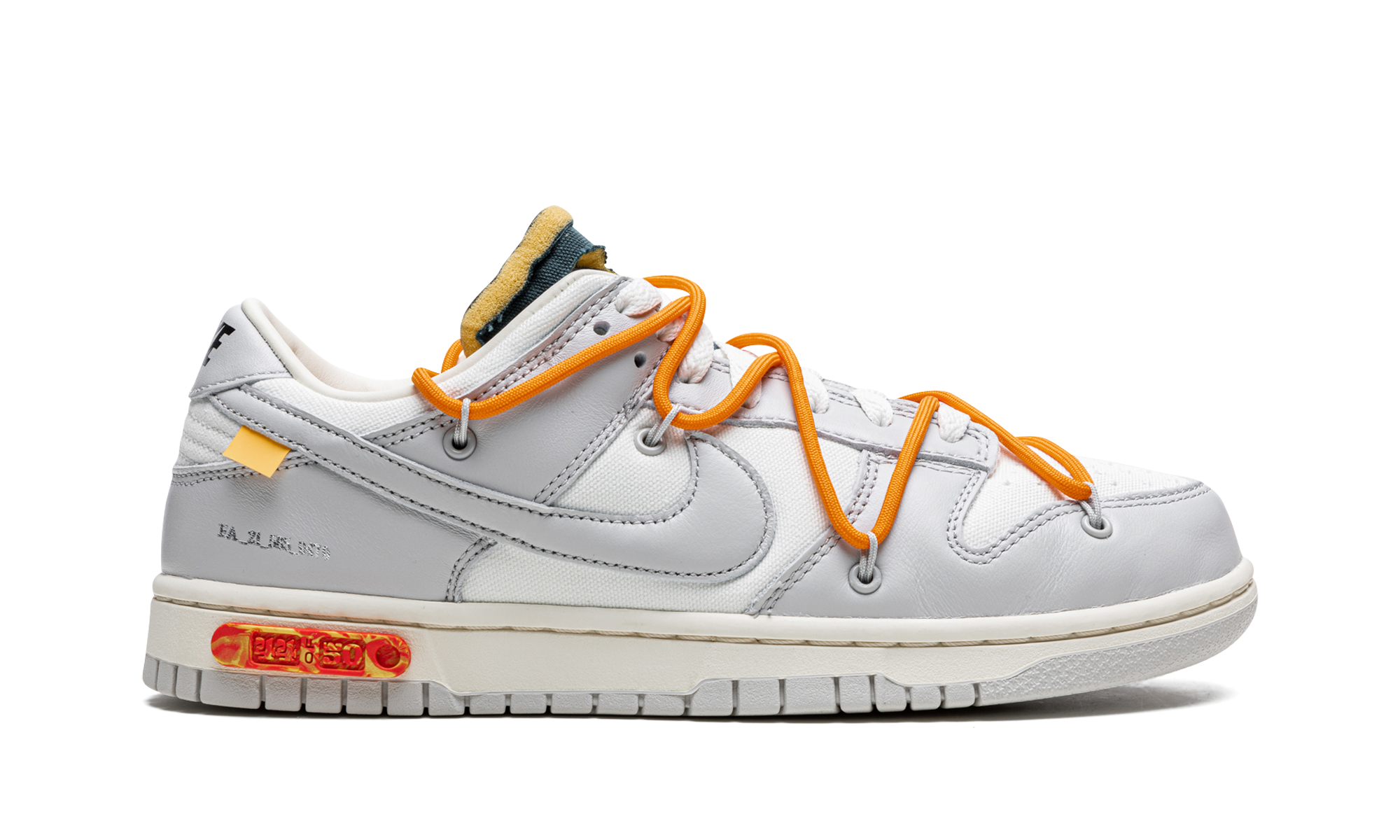 nike dunk low off white lot 44+DM1602-104+right view