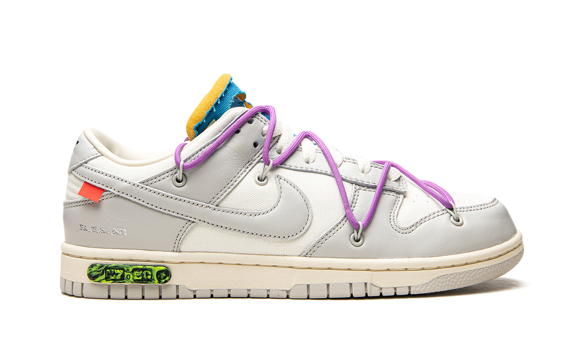 nike dunk low off white lot 47+DM1602-125+right view