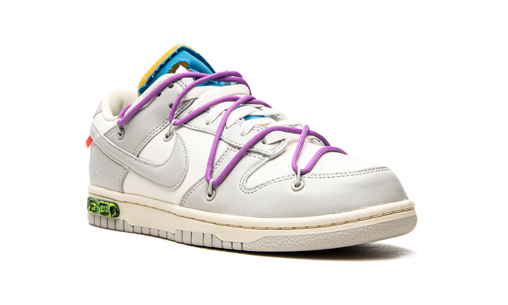 nike dunk low off white lot 47+DM1602-125+diagnol right view