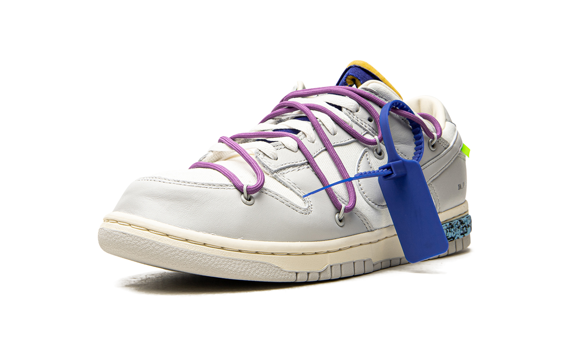 nike dunk low off white lot 48+DM1602-107+left diagnol single view