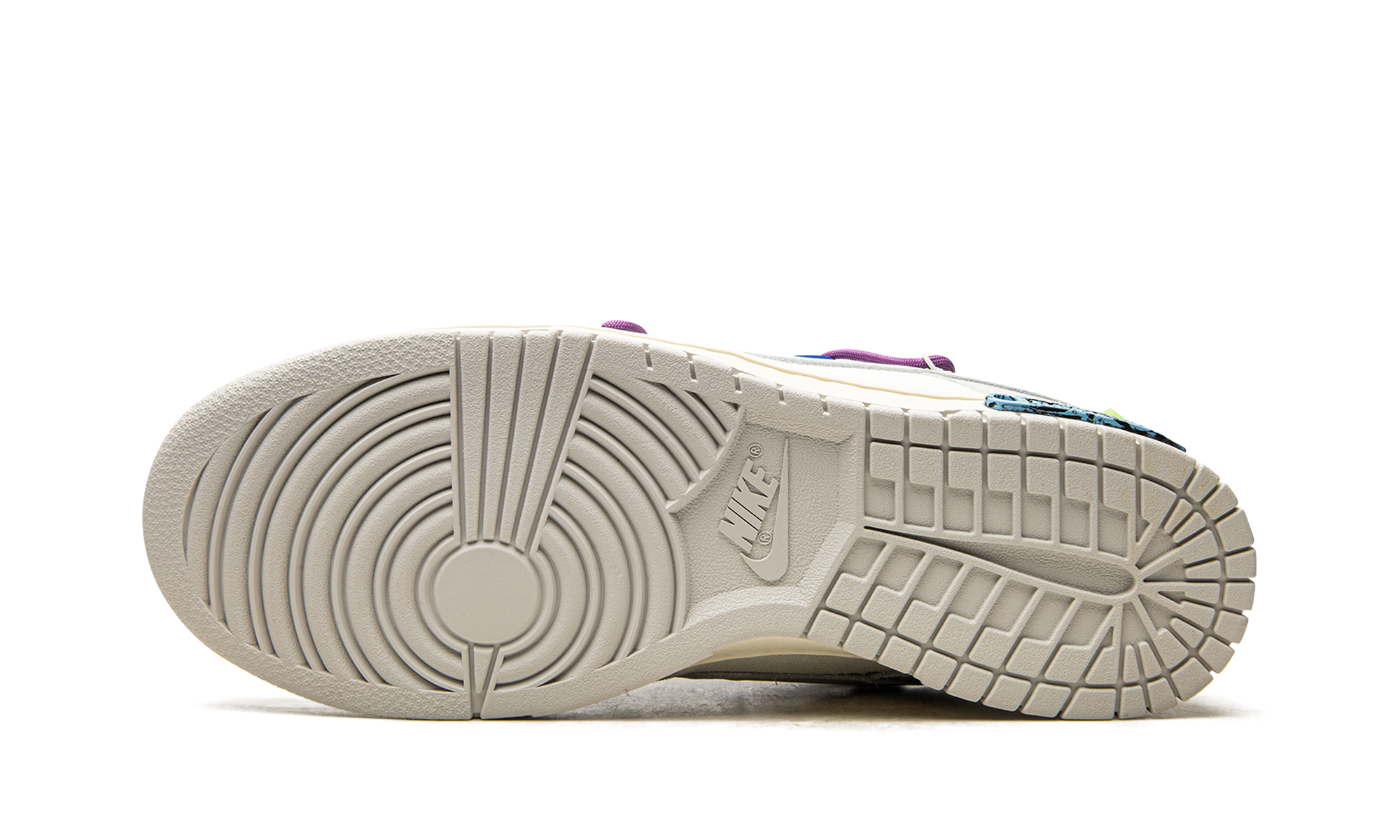 nike dunk low off white lot 48+DM1602-107+bottom view