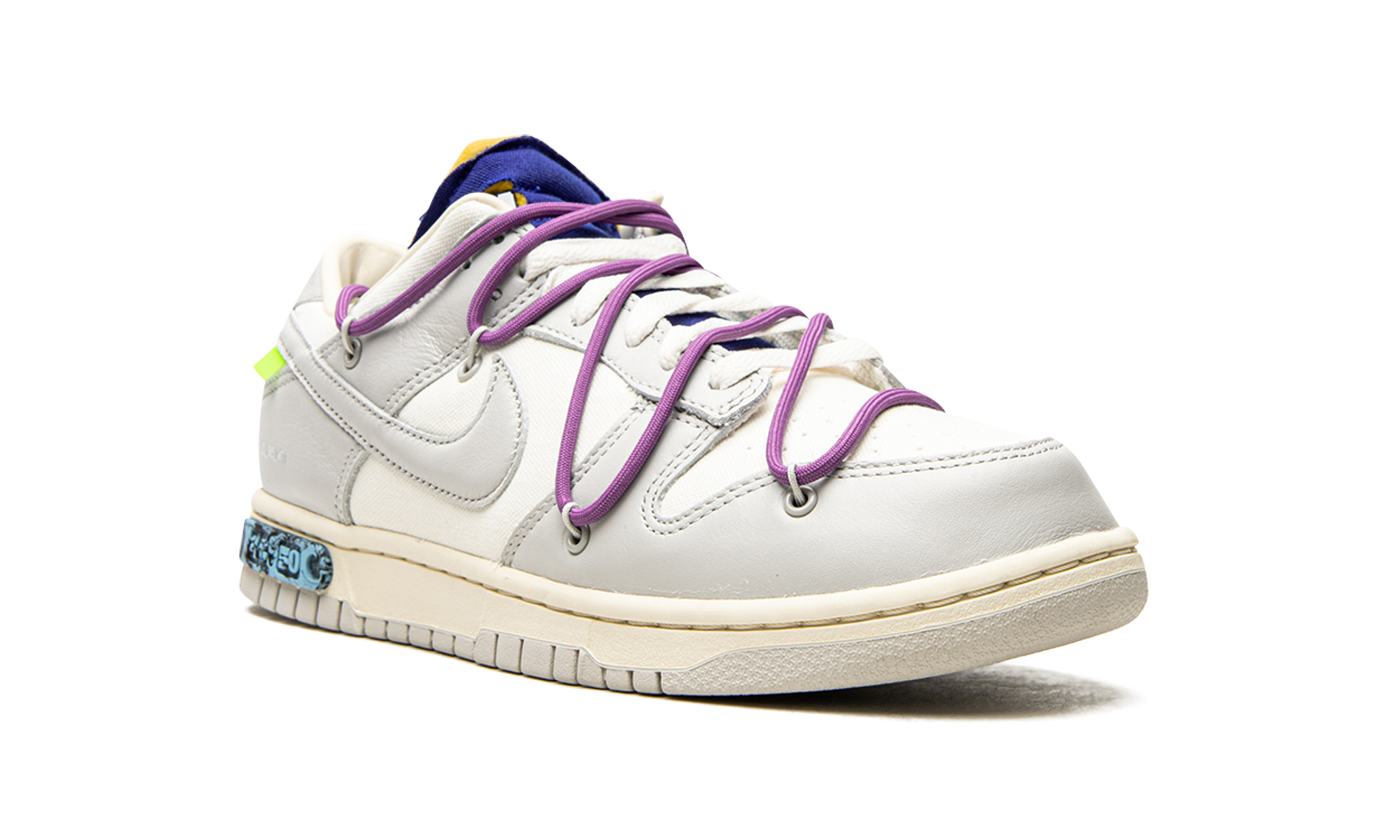 nike dunk low off white lot 48+DM1602-107+diagnol right view