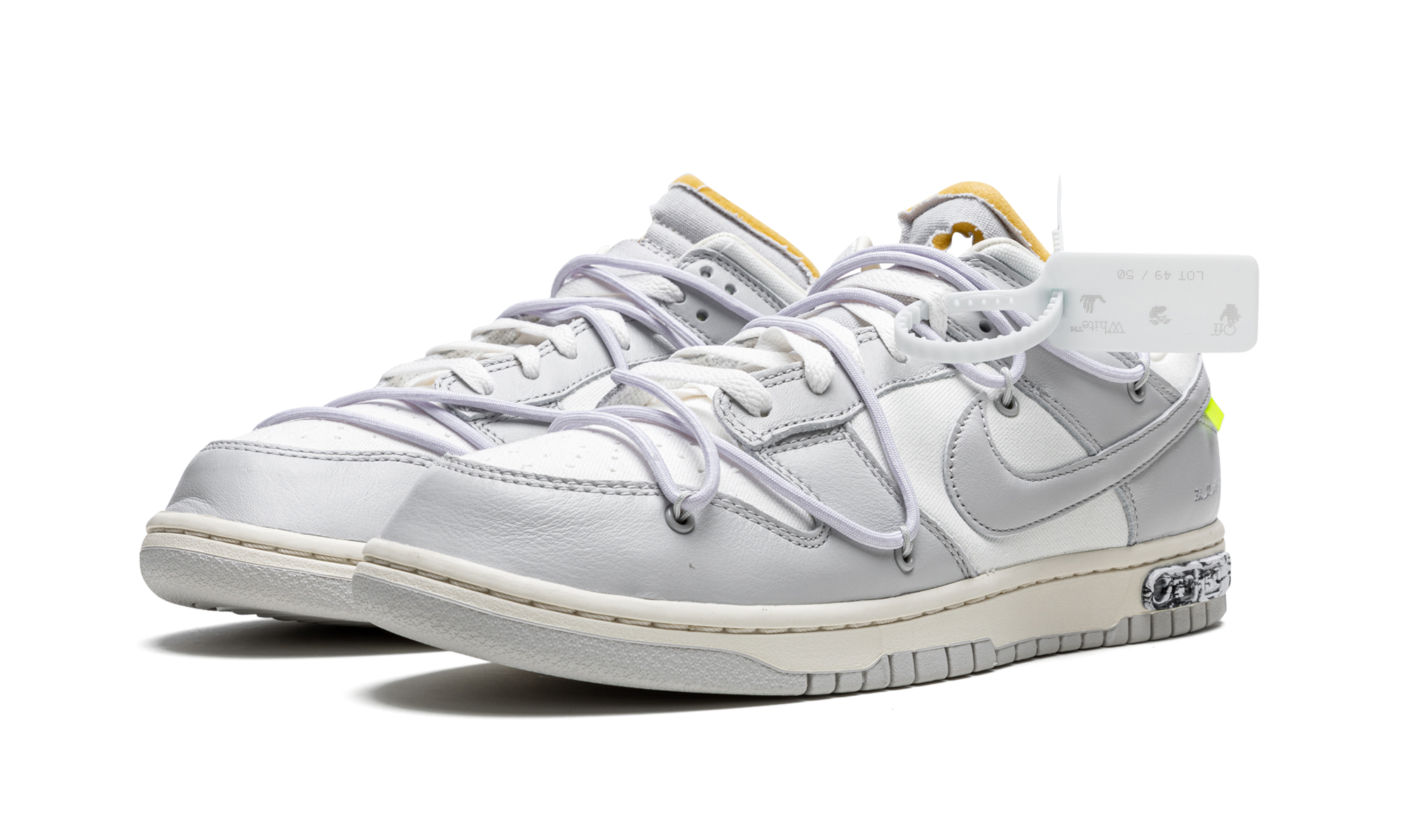 nike dunk low off white lot 49+DM1602-123+diagnol left view