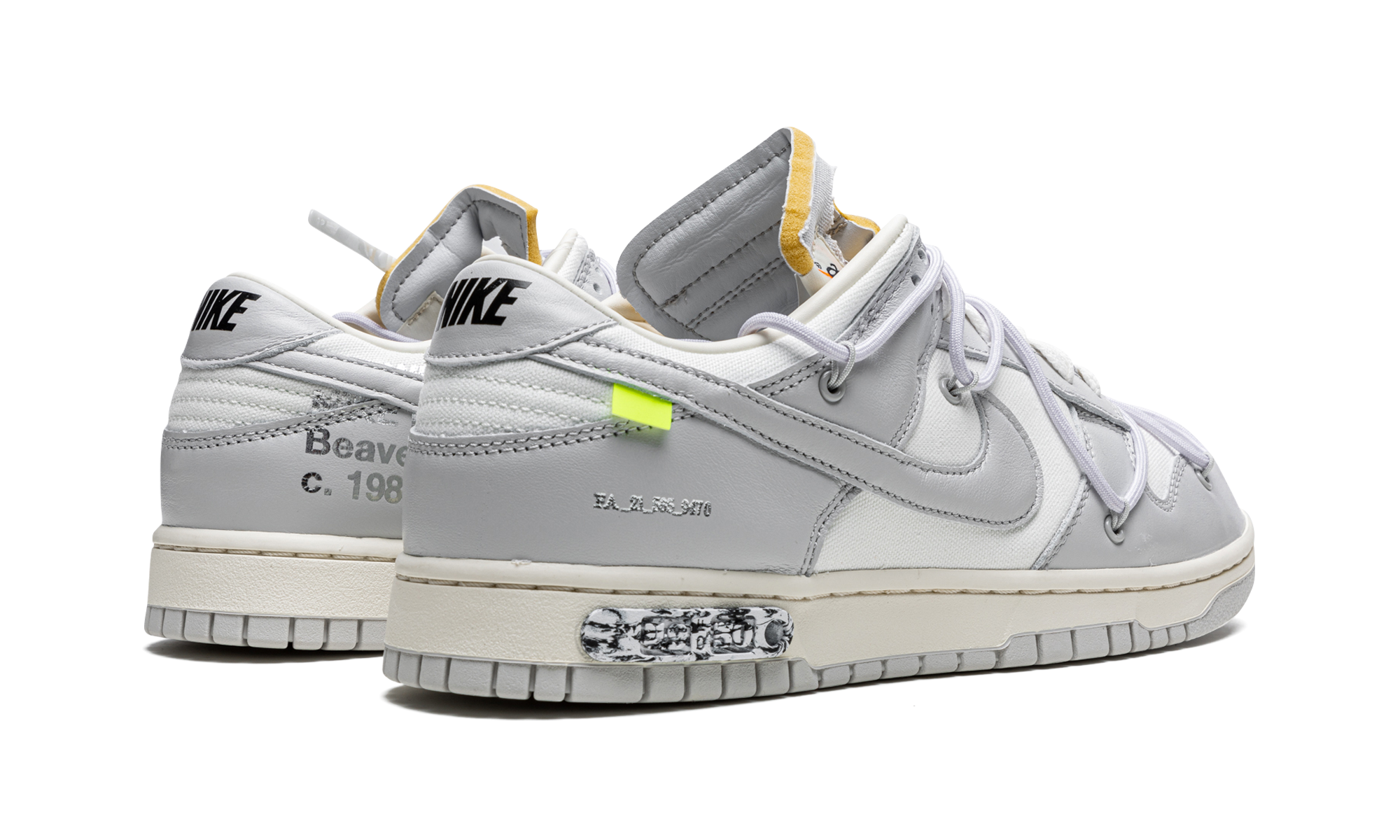 nike dunk low off white lot 49+DM1602-123+diagnol right behind view