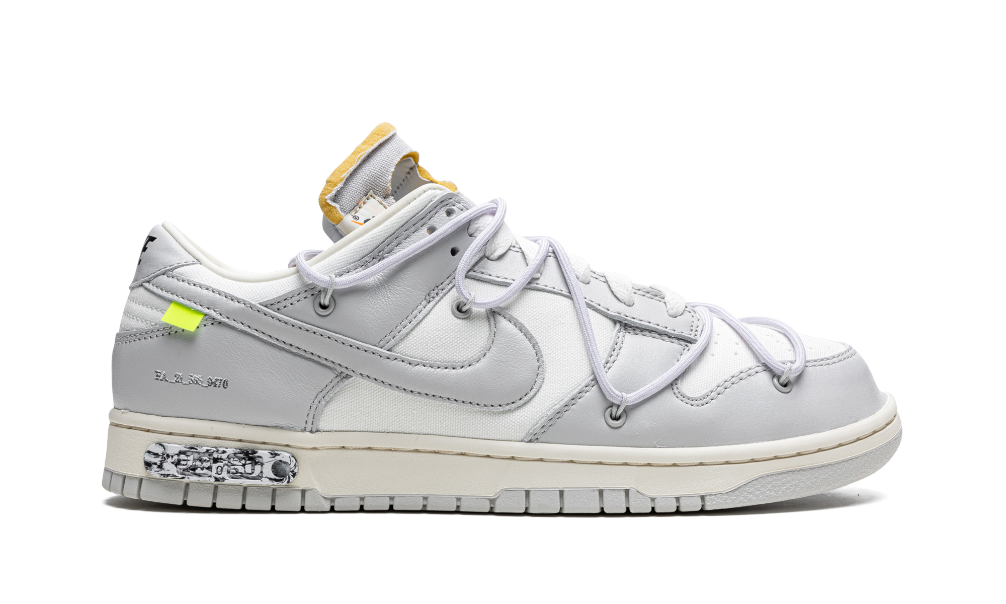 nike dunk low off white lot 49+DM1602-123+right view