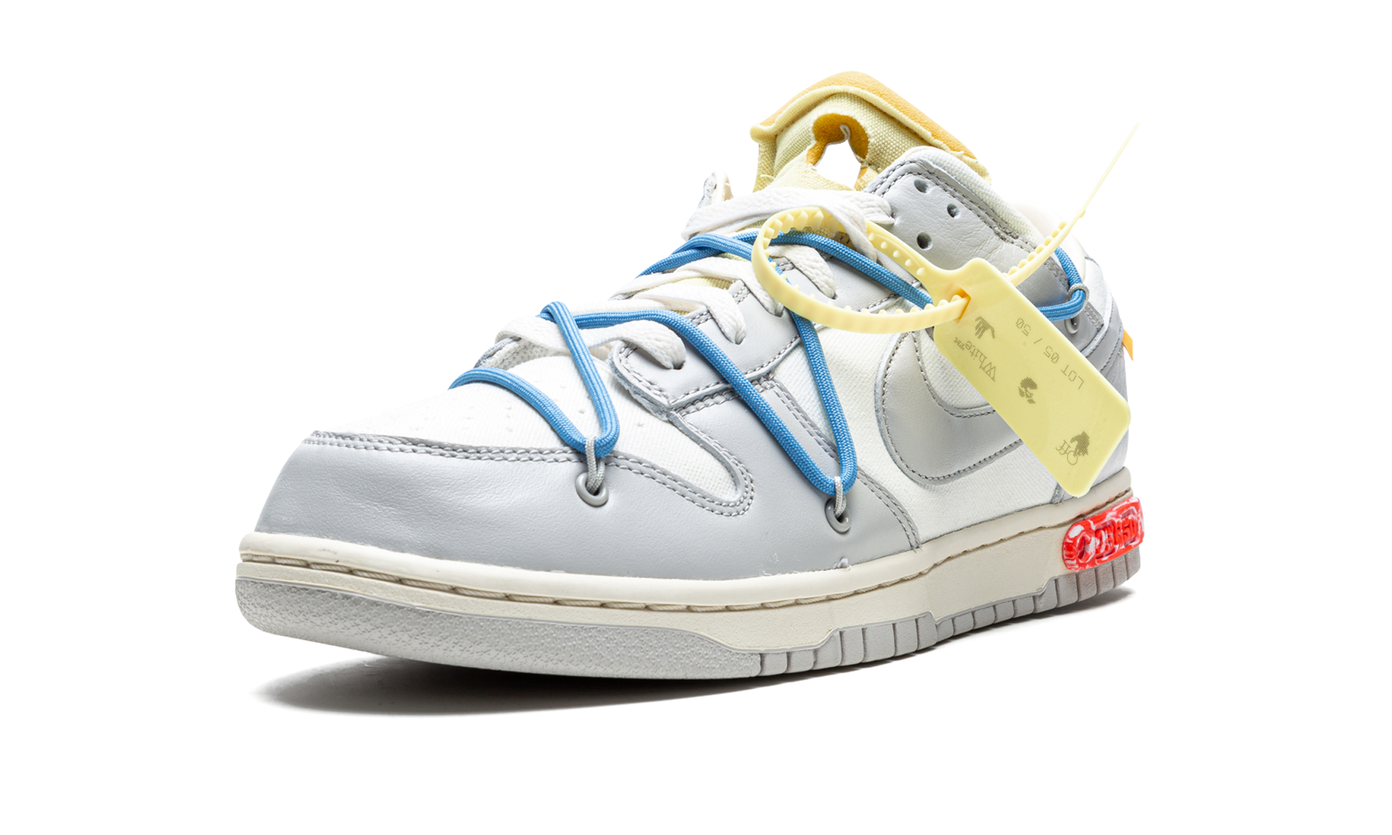 nike dunk low off white lot 5+DM1602-113+left diagnol single view