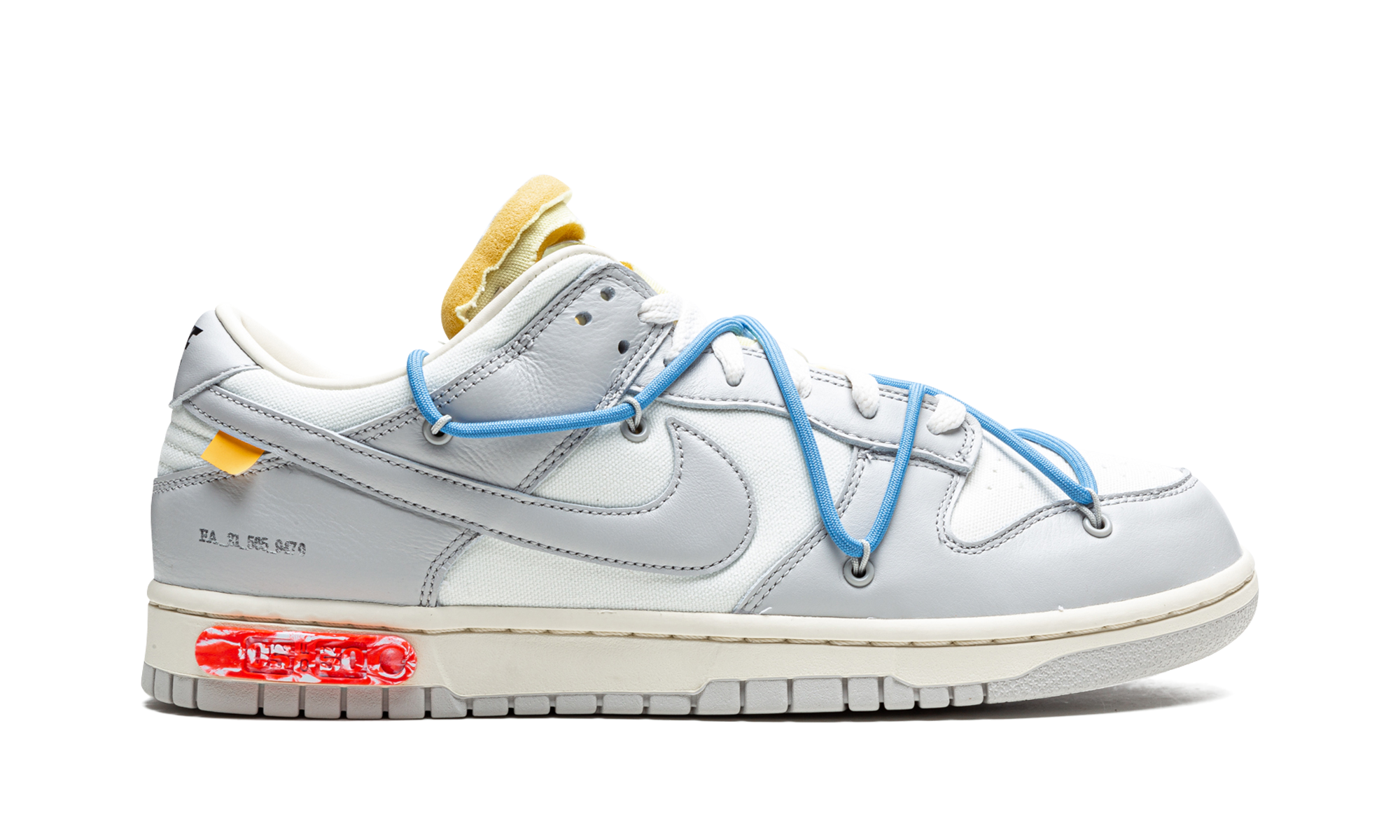 nike dunk low off white lot 5+DM1602-113+right view