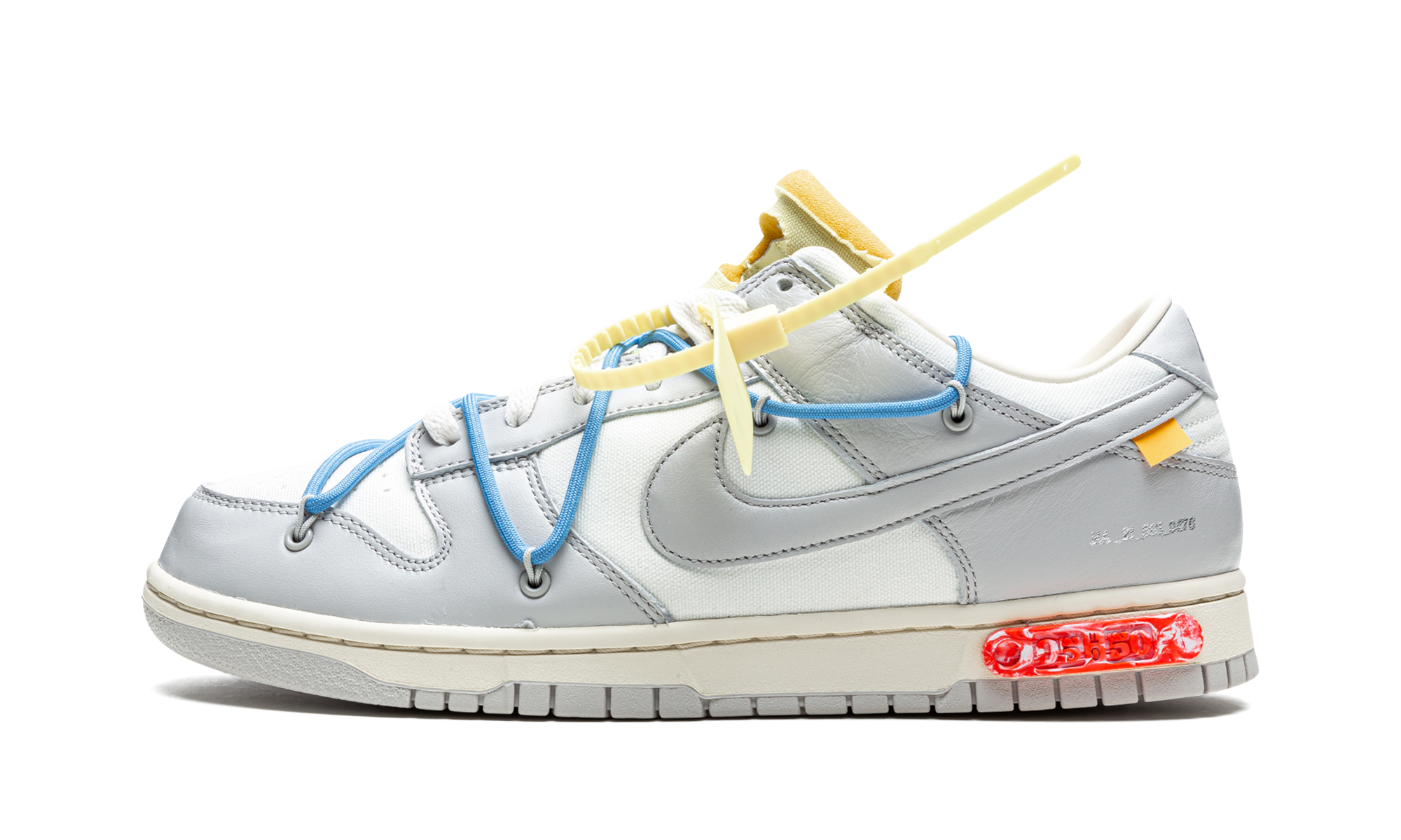 nike dunk low off white lot 5+DM1602-113+diagnol right view 1