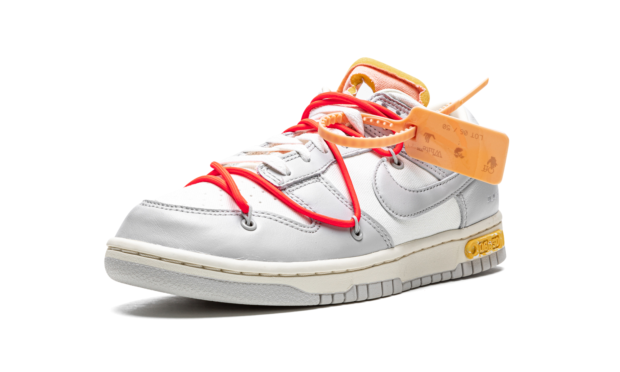 nike dunk low off white lot 6+DM1602-110+left diagnol single view