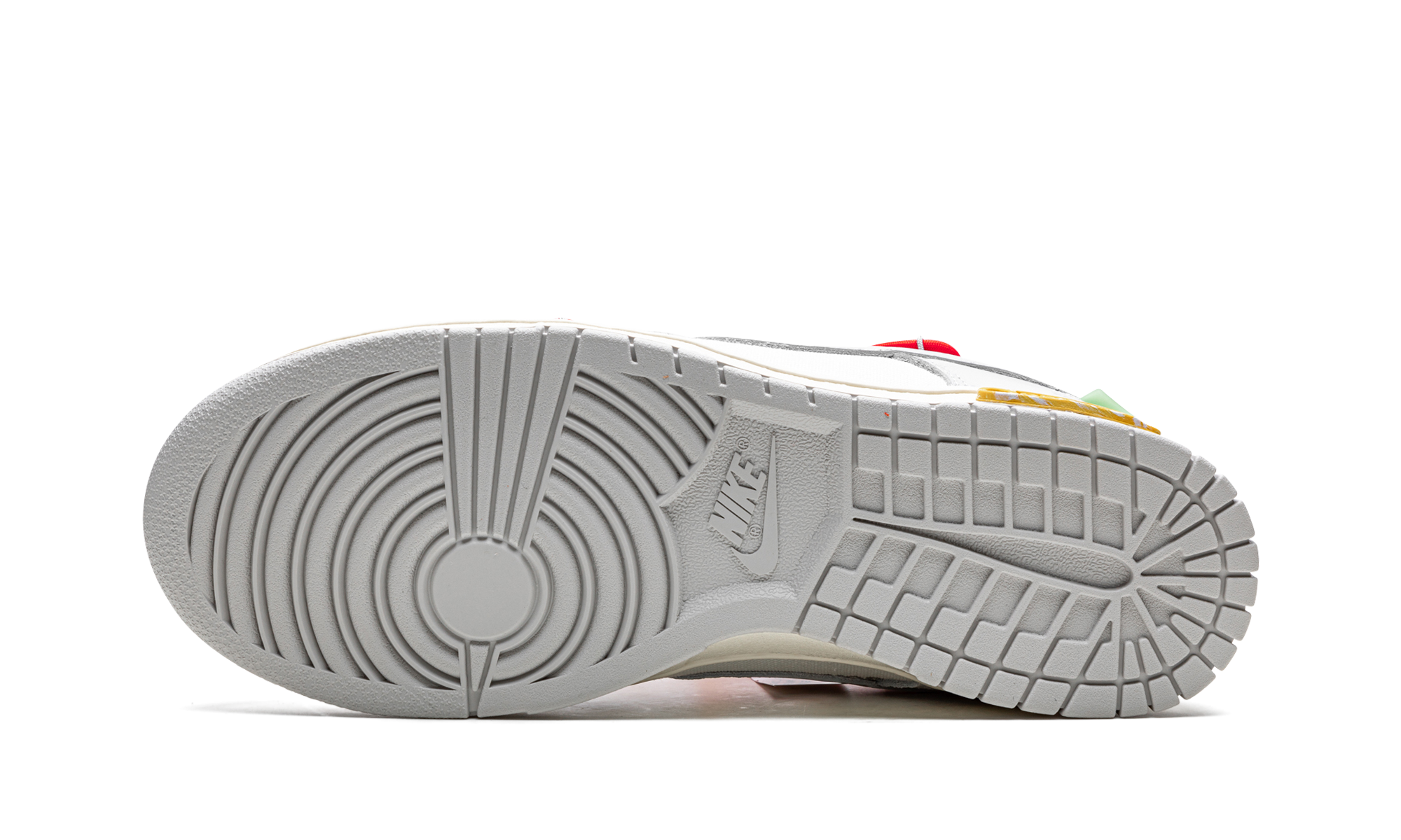 nike dunk low off white lot 6+DM1602-110+bottom view