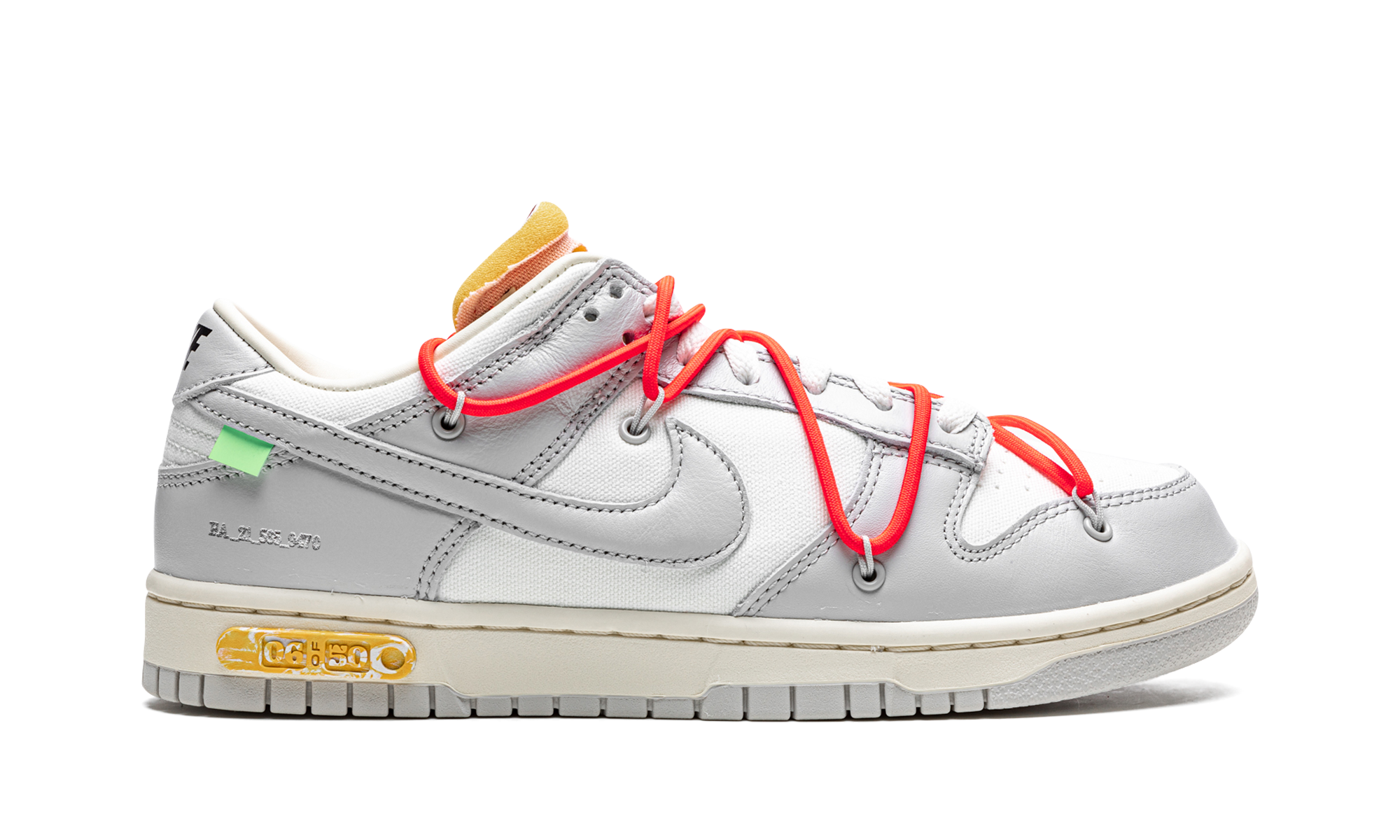 nike dunk low off white lot 6+DM1602-110+right view