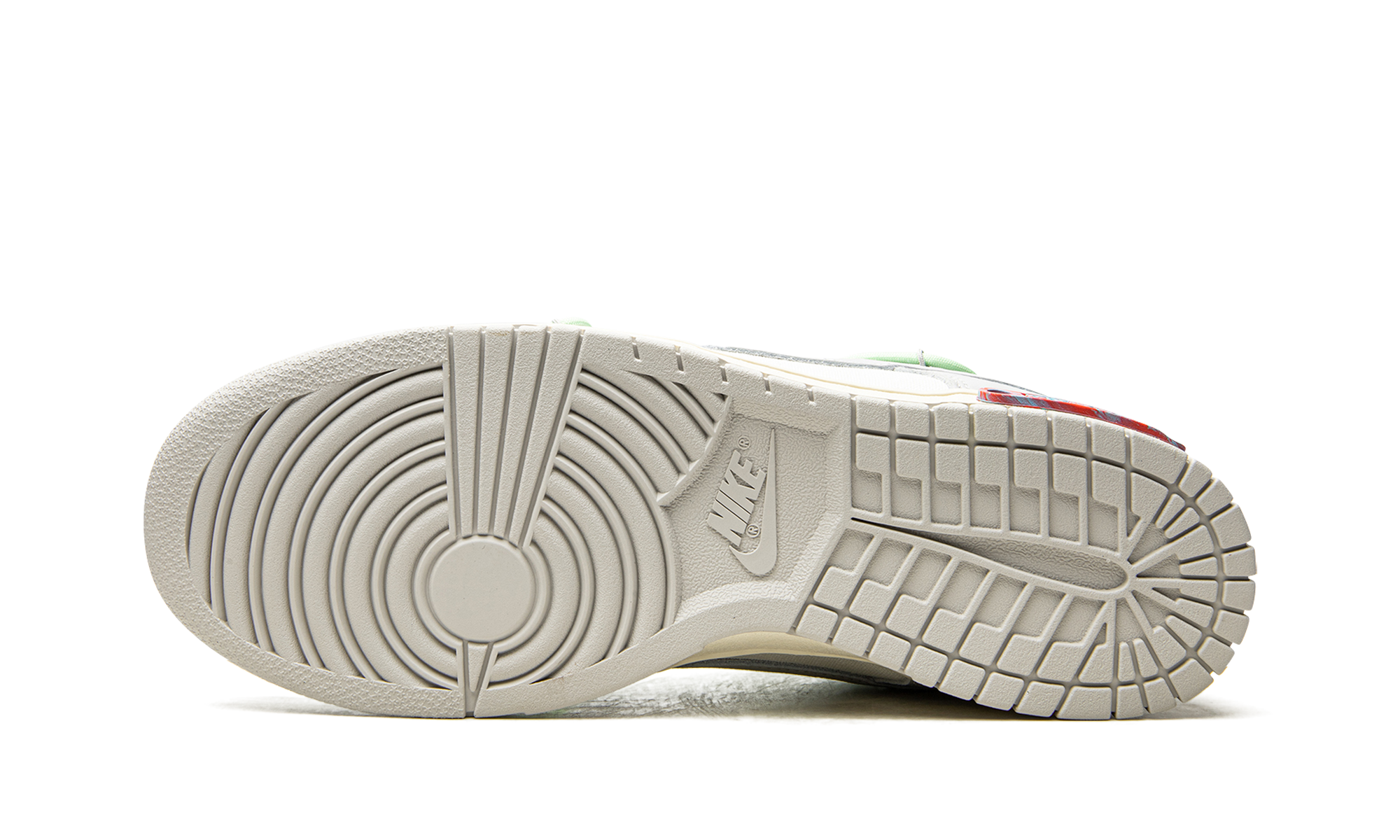 nike dunk low off white lot 7+DM1602-108+bottom view