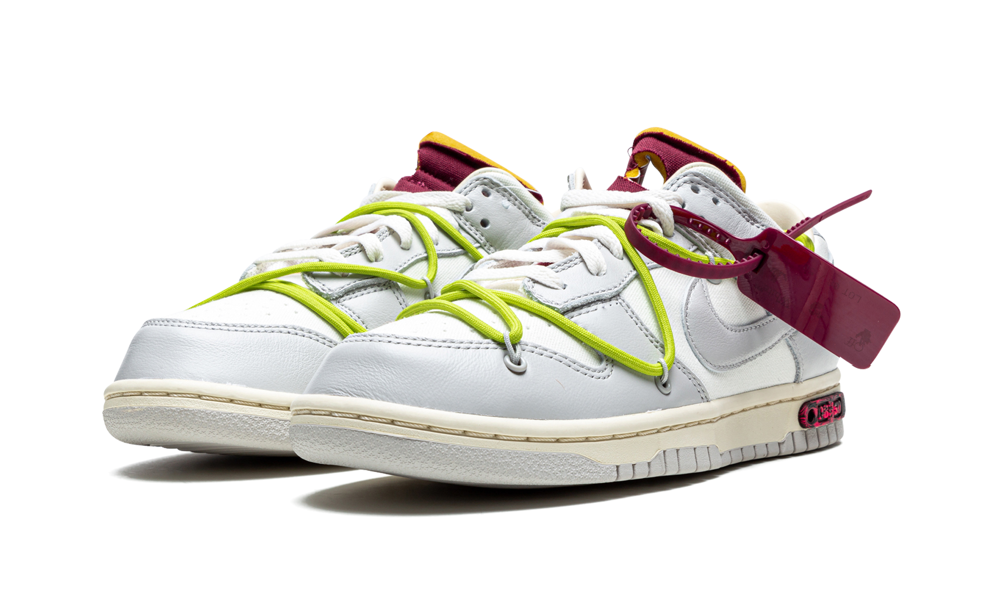 nike dunk low off white lot 8+DM1602-106+diagnol left view