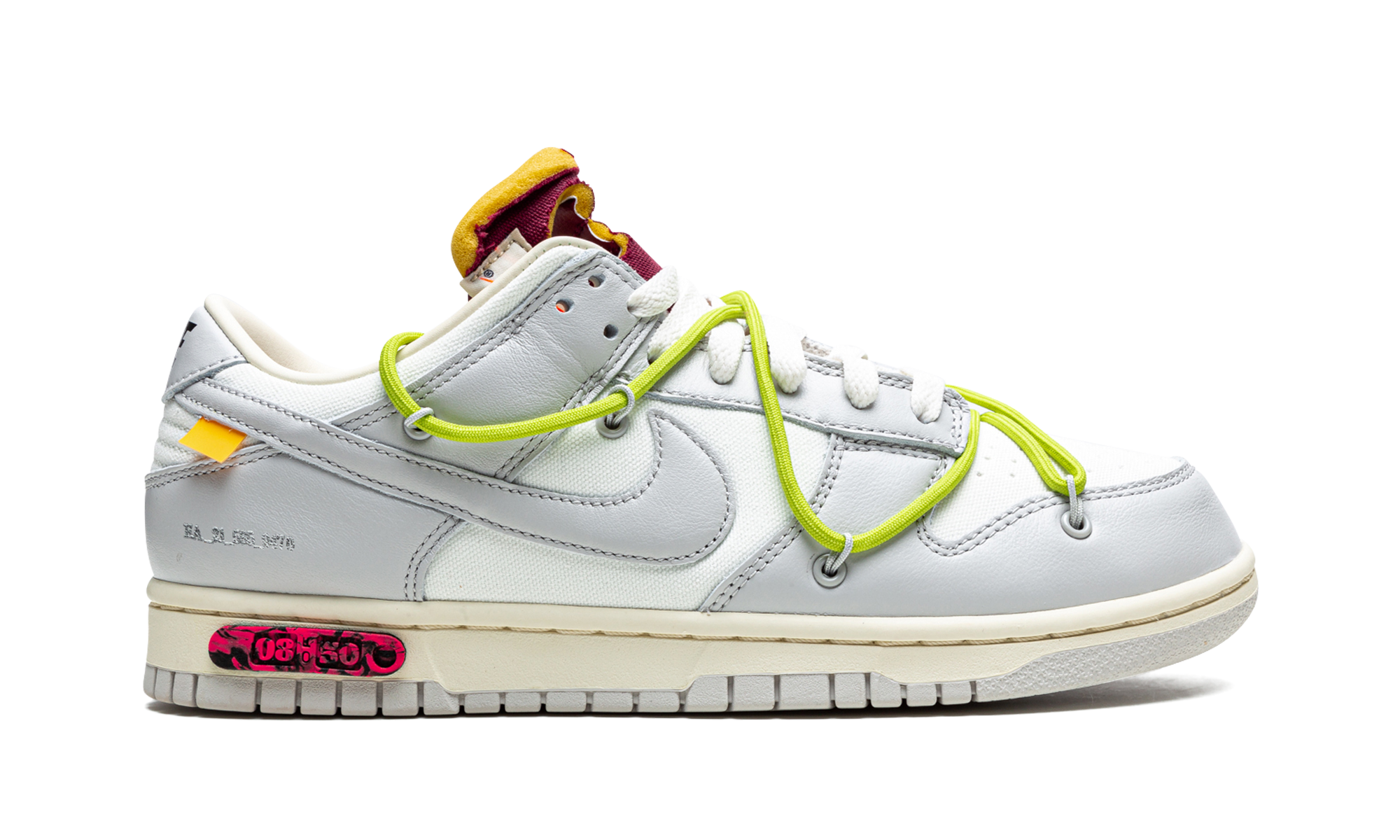 nike dunk low off white lot 8+DM1602-106+right view
